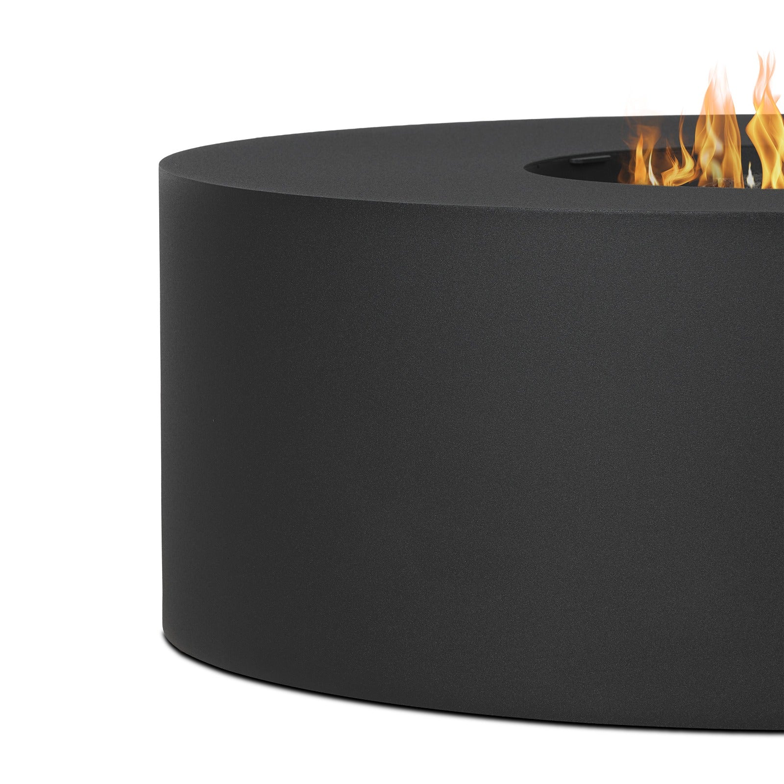 Coden Low Round Fire Pit Table With Hidden Propane Tank - Real Flame