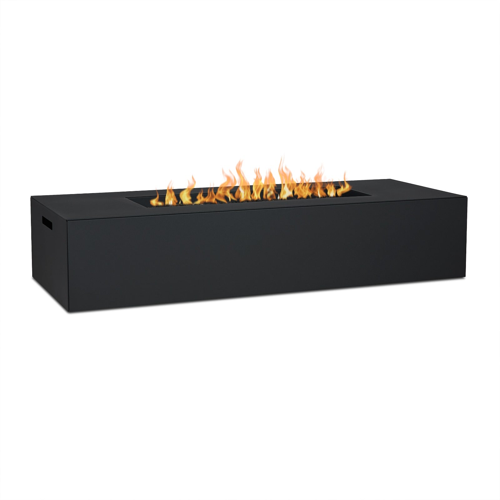 Coden 72" Low Rectangle Fire Pit Table With Hidden Propane Tank - Real Flame