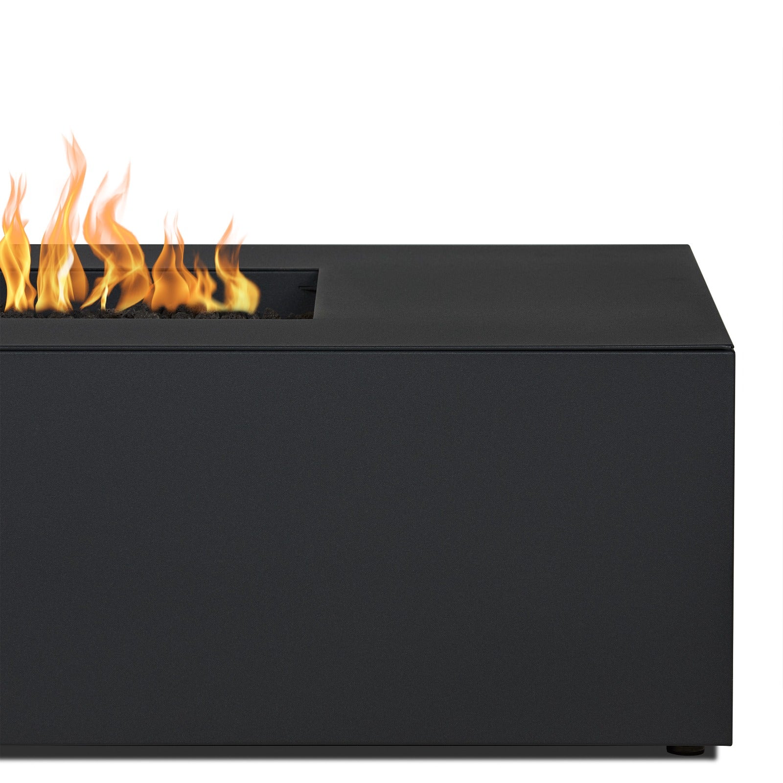Coden 72" Low Rectangle Fire Pit Table With Hidden Propane Tank - Real Flame