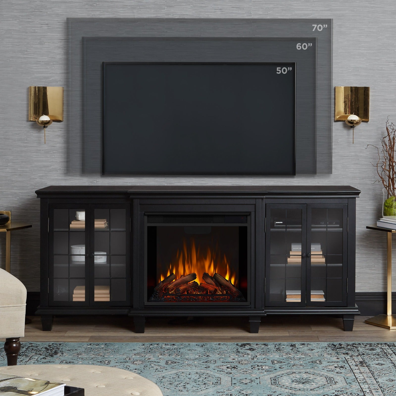 Marlowe Electric Fireplace TV Stand - Real Flame