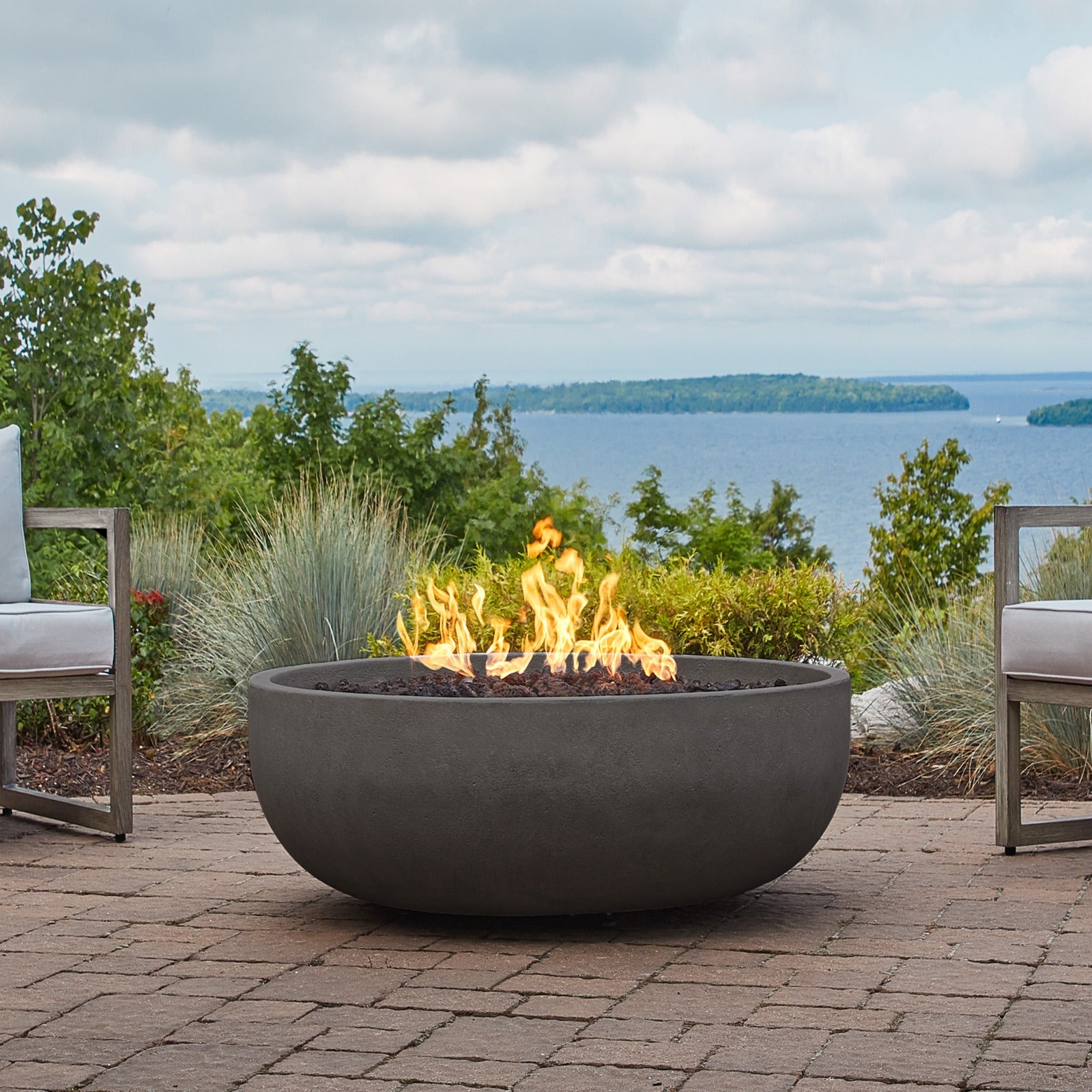 Carson 38" Natural Gas Fire Pit Bowl - Real Flame