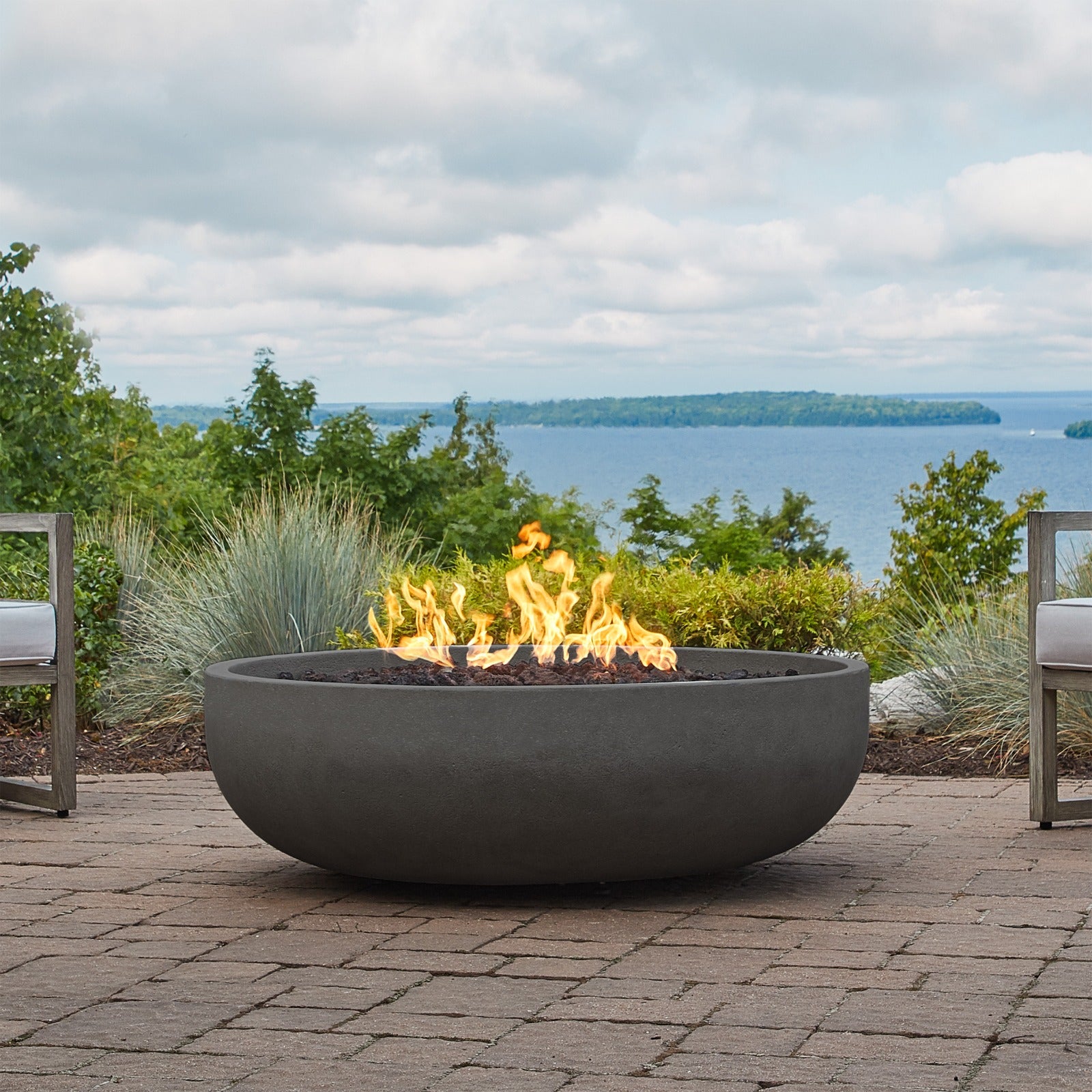 Carson 48" Natural Gas Fire Pit Bowl - Real Flame