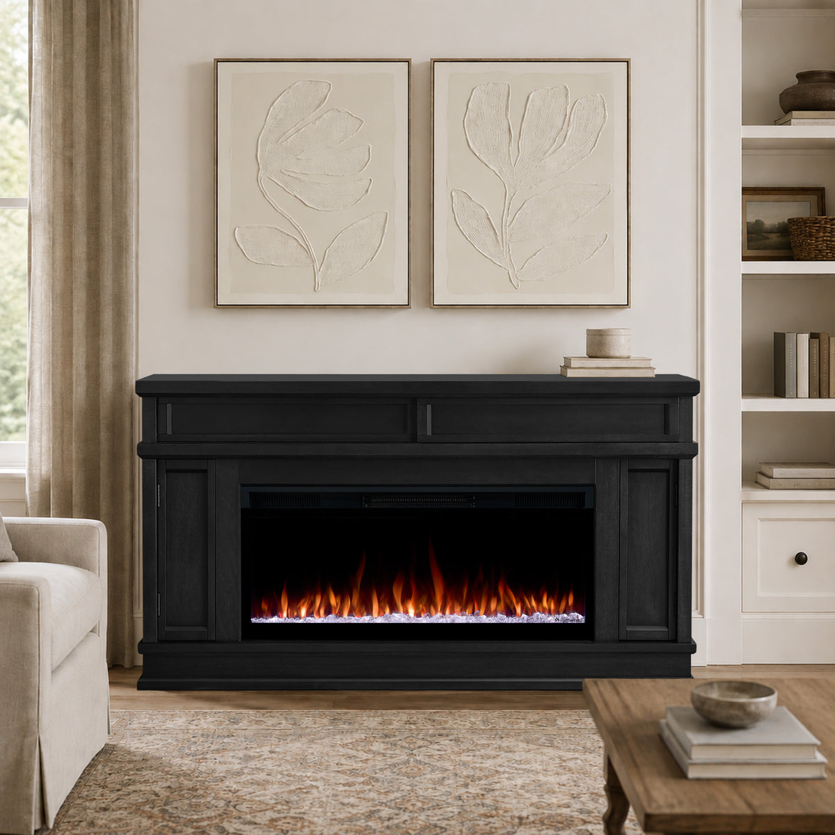 Torrey SMART Landscape Electric Fireplace TV Stand - Real Flame