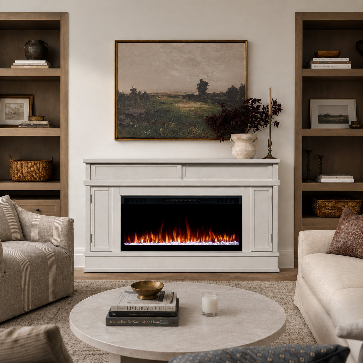 Torrey SMART Landscape Electric Fireplace TV Stand - Real Flame