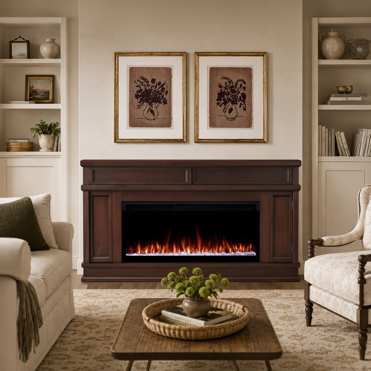 Torrey SMART Landscape Electric Fireplace TV Stand - Real Flame