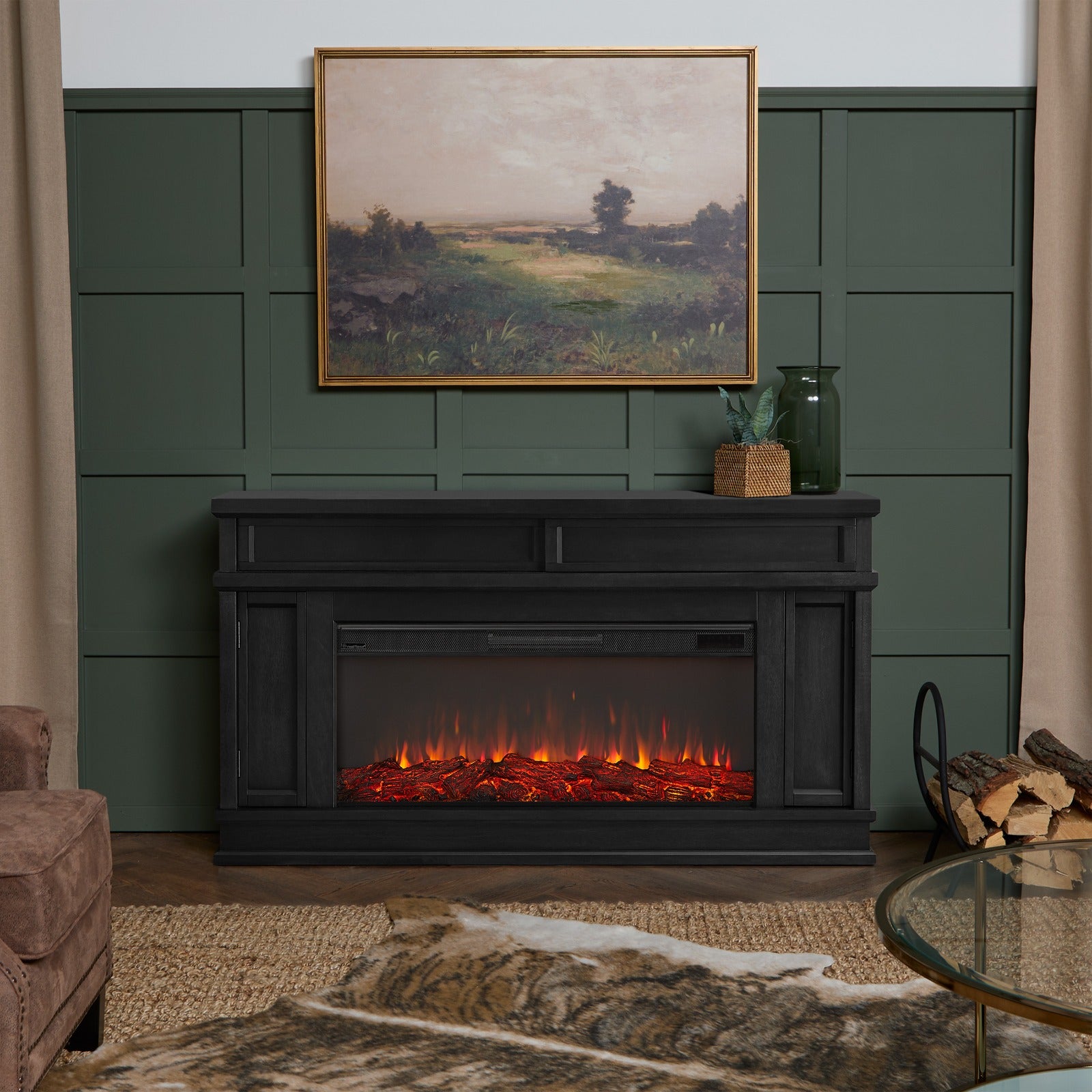 Torrey Landscape Electric Fireplace TV Stand - Real Flame
