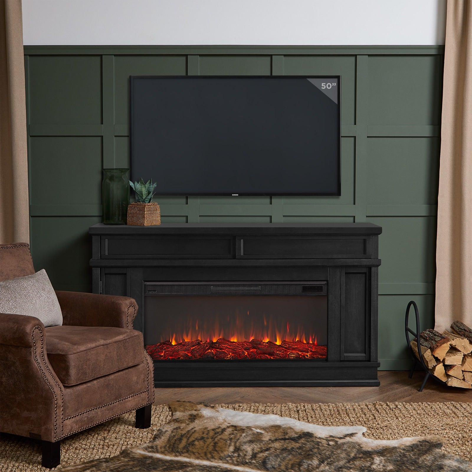 Torrey Landscape Electric Fireplace TV Stand - Real Flame