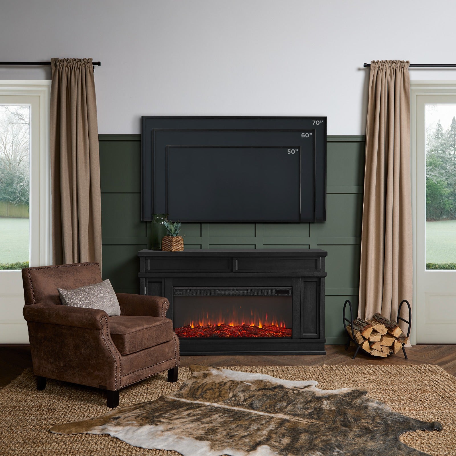 Torrey Landscape Electric Fireplace TV Stand - Real Flame