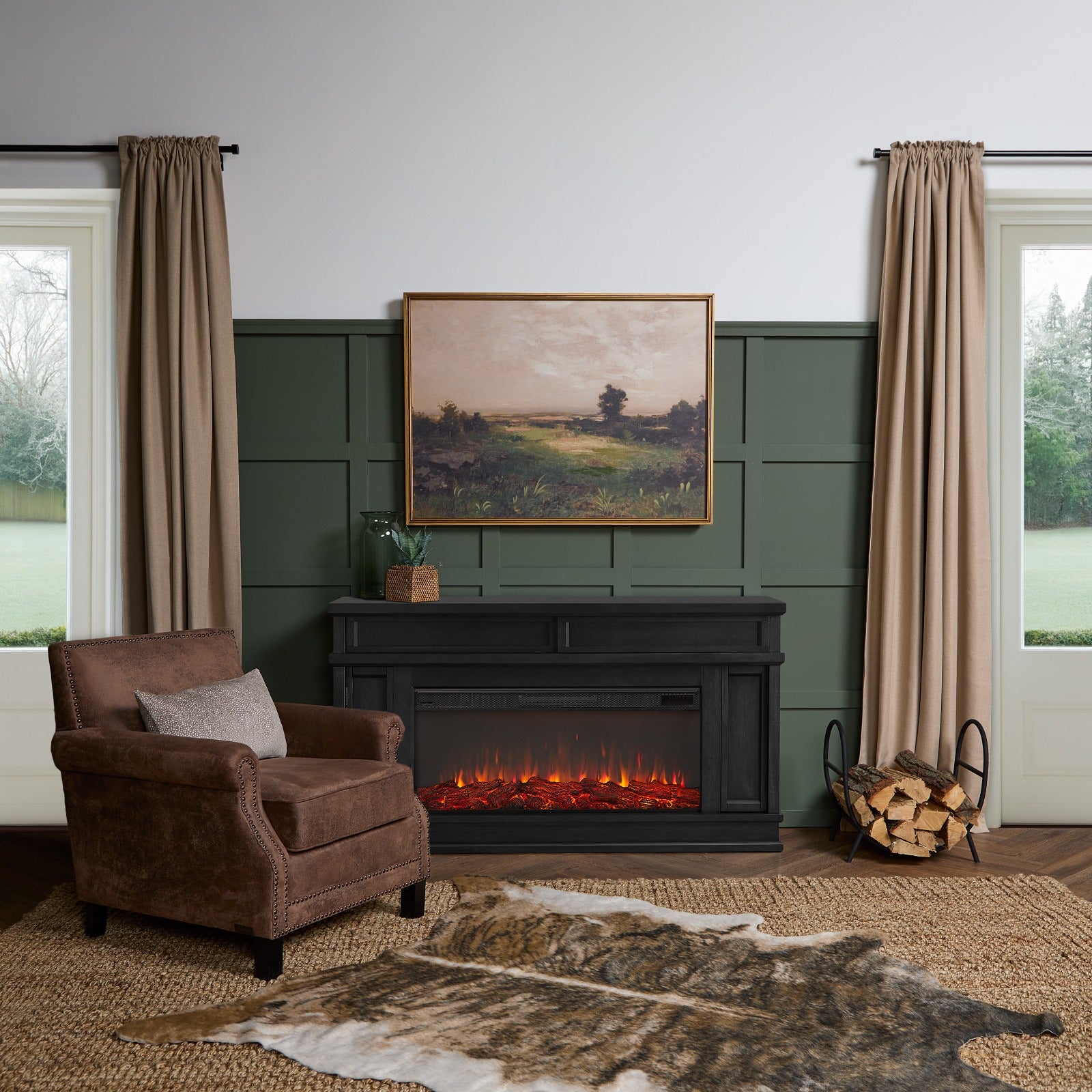Torrey Landscape Electric Fireplace TV Stand - Real Flame
