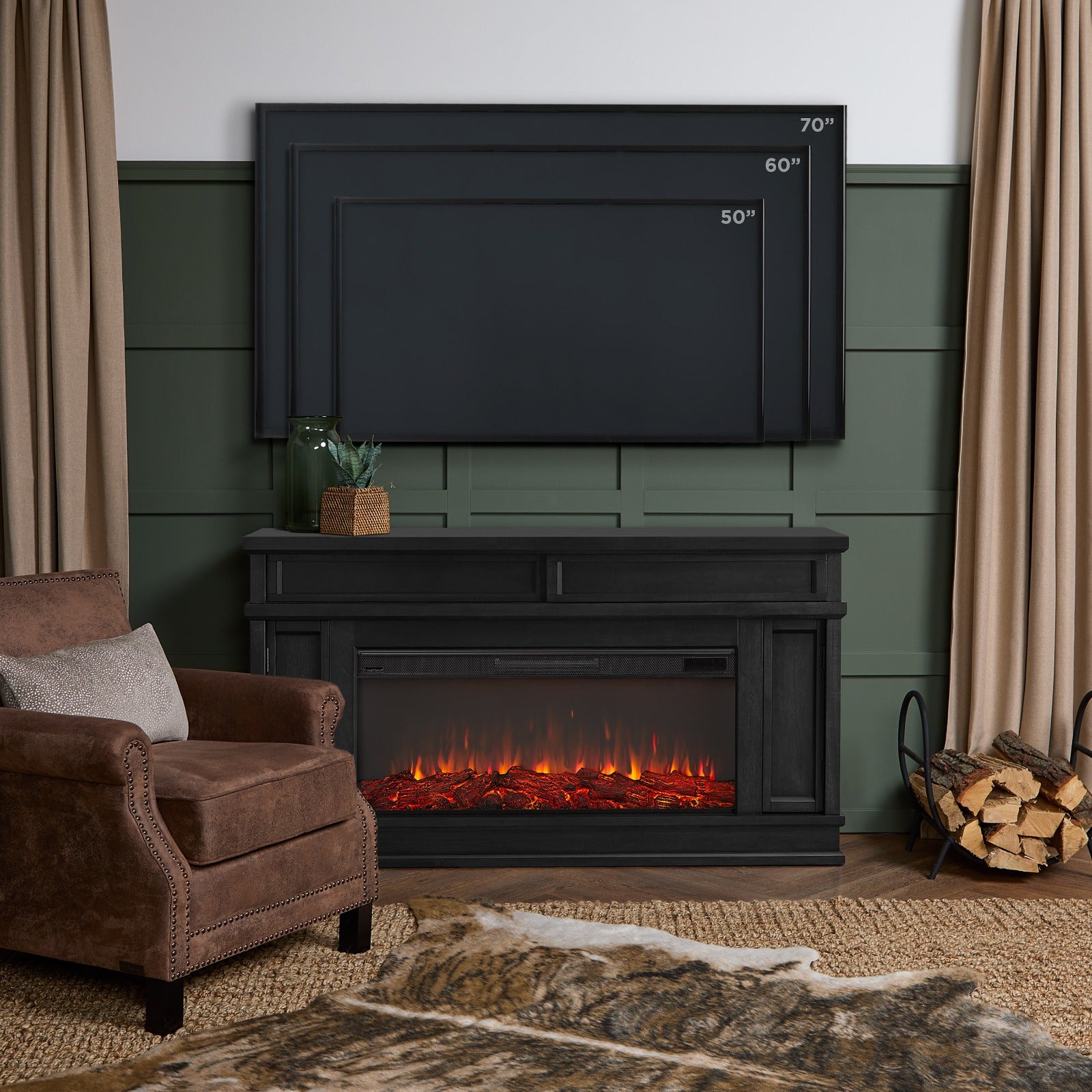 Torrey Landscape Electric Fireplace TV Stand - Real Flame