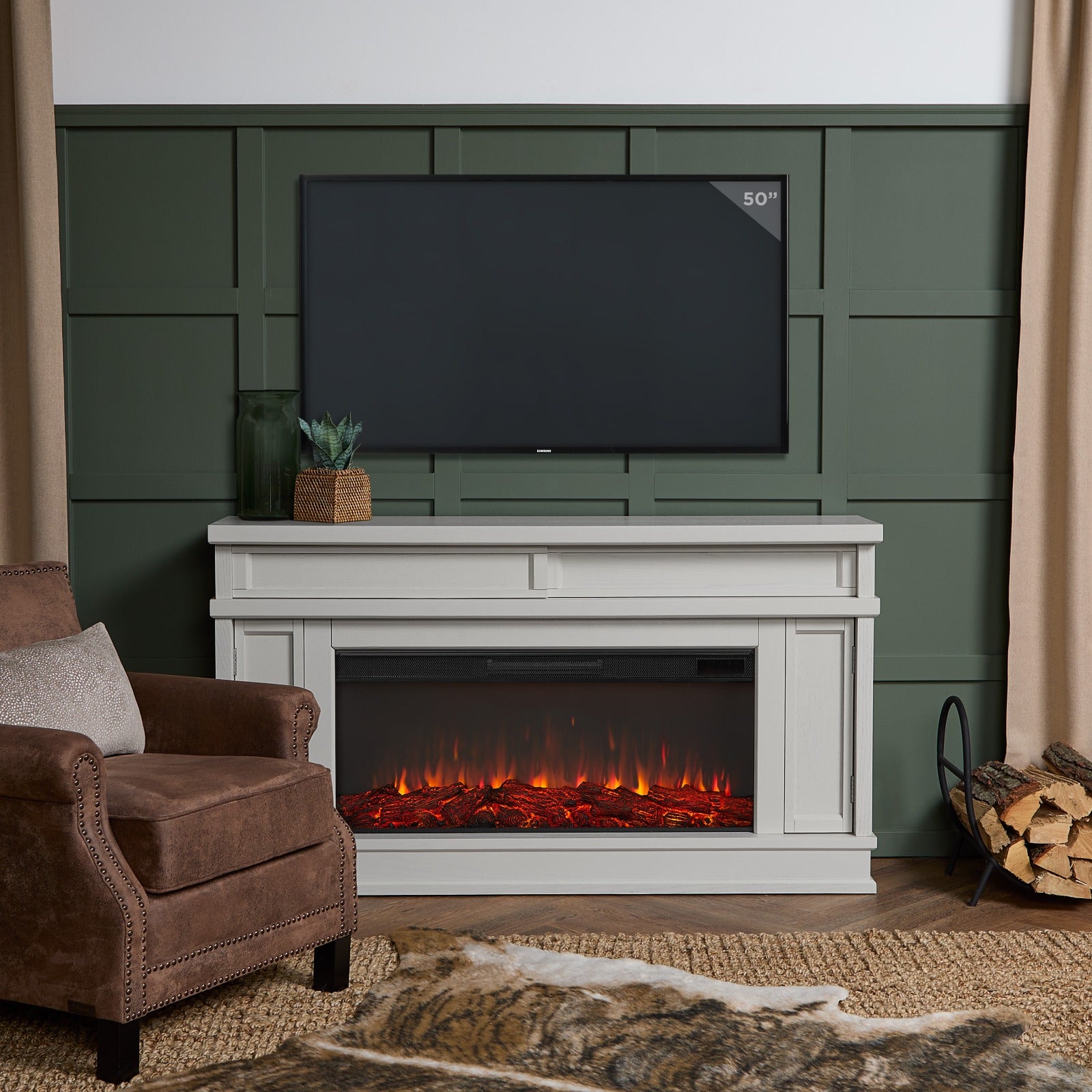 Torrey Landscape Electric Fireplace TV Stand - Real Flame