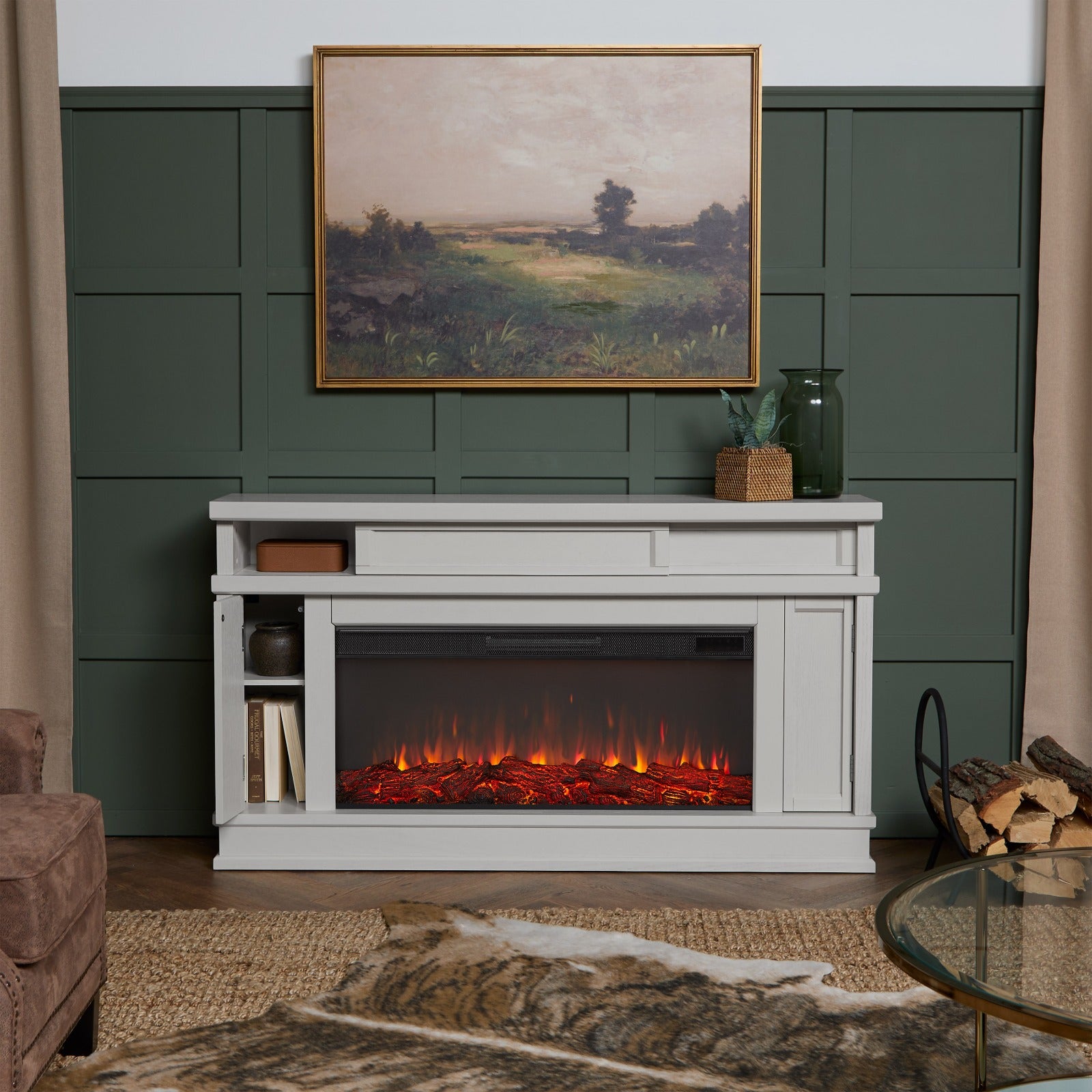 Torrey Landscape Electric Fireplace TV Stand - Real Flame
