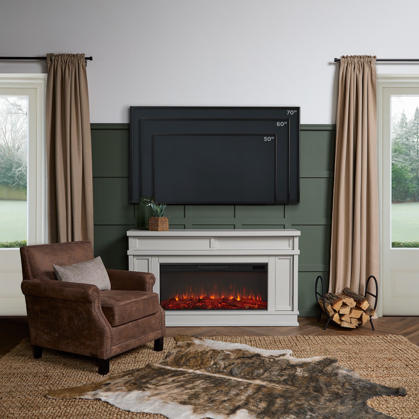 Torrey Landscape Electric Fireplace TV Stand - Real Flame