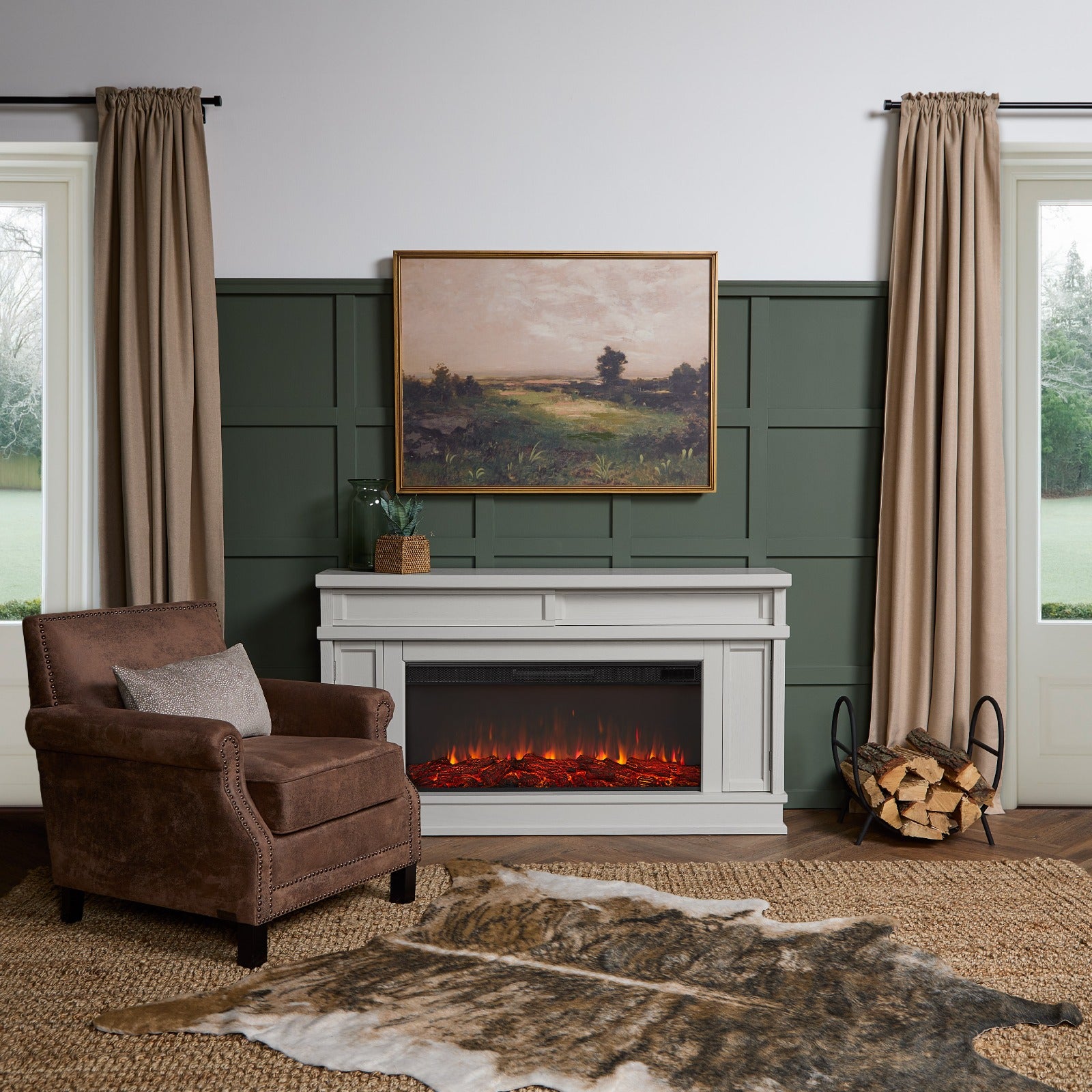 Torrey Landscape Electric Fireplace TV Stand - Real Flame