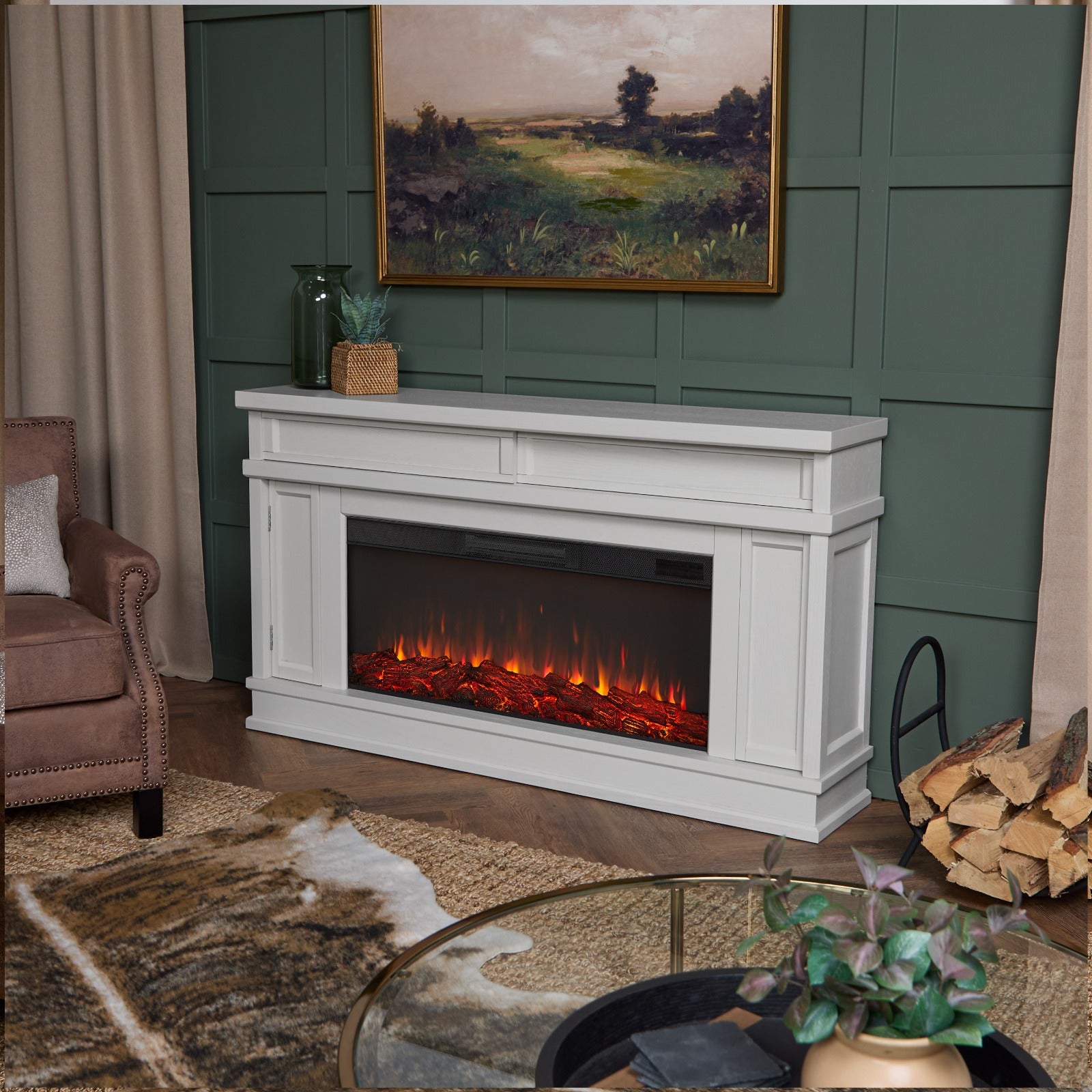 Torrey Landscape Electric Fireplace TV Stand - Real Flame