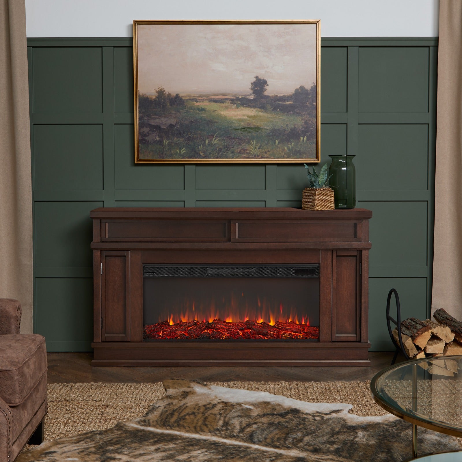 Torrey Landscape Electric Fireplace TV Stand - Real Flame