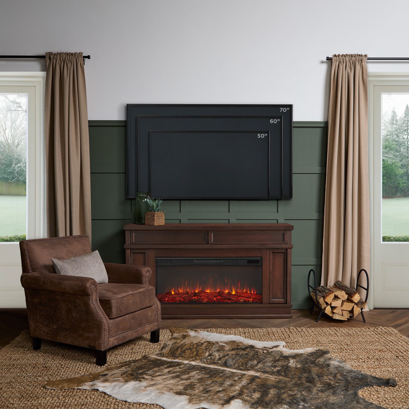 Torrey Landscape Electric Fireplace TV Stand - Real Flame