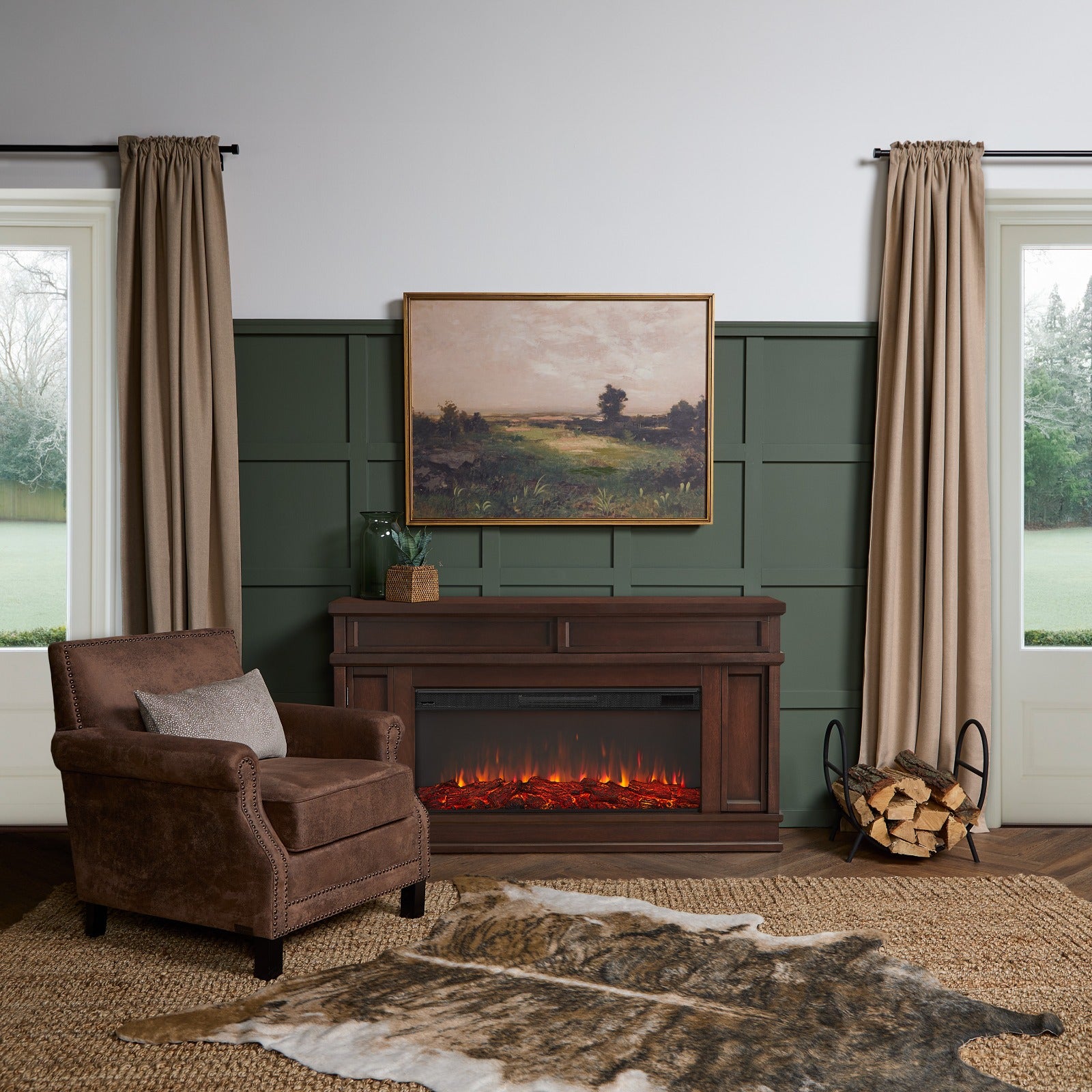 Torrey Landscape Electric Fireplace TV Stand - Real Flame