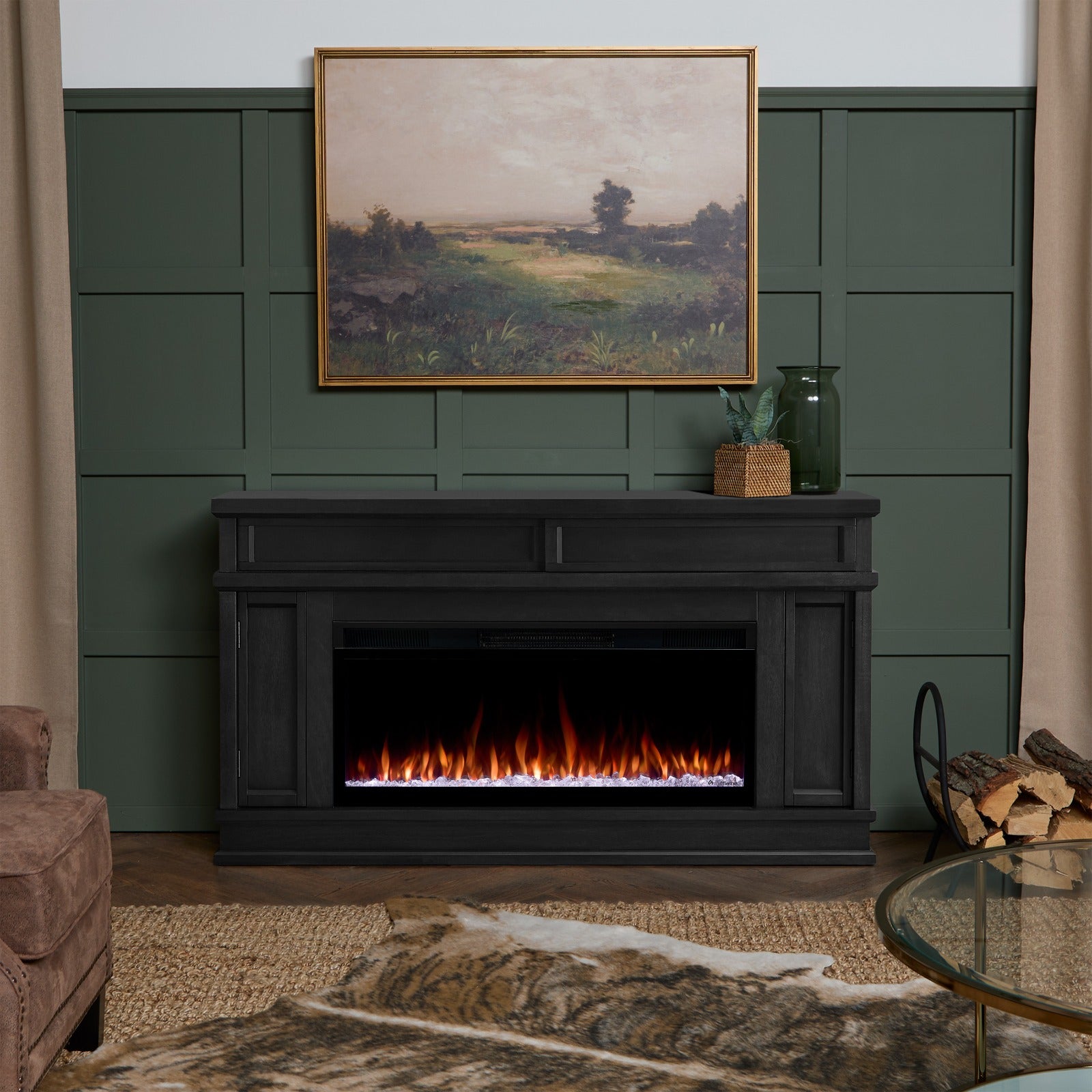Torrey SMART Landscape Electric Fireplace TV Stand - Real Flame