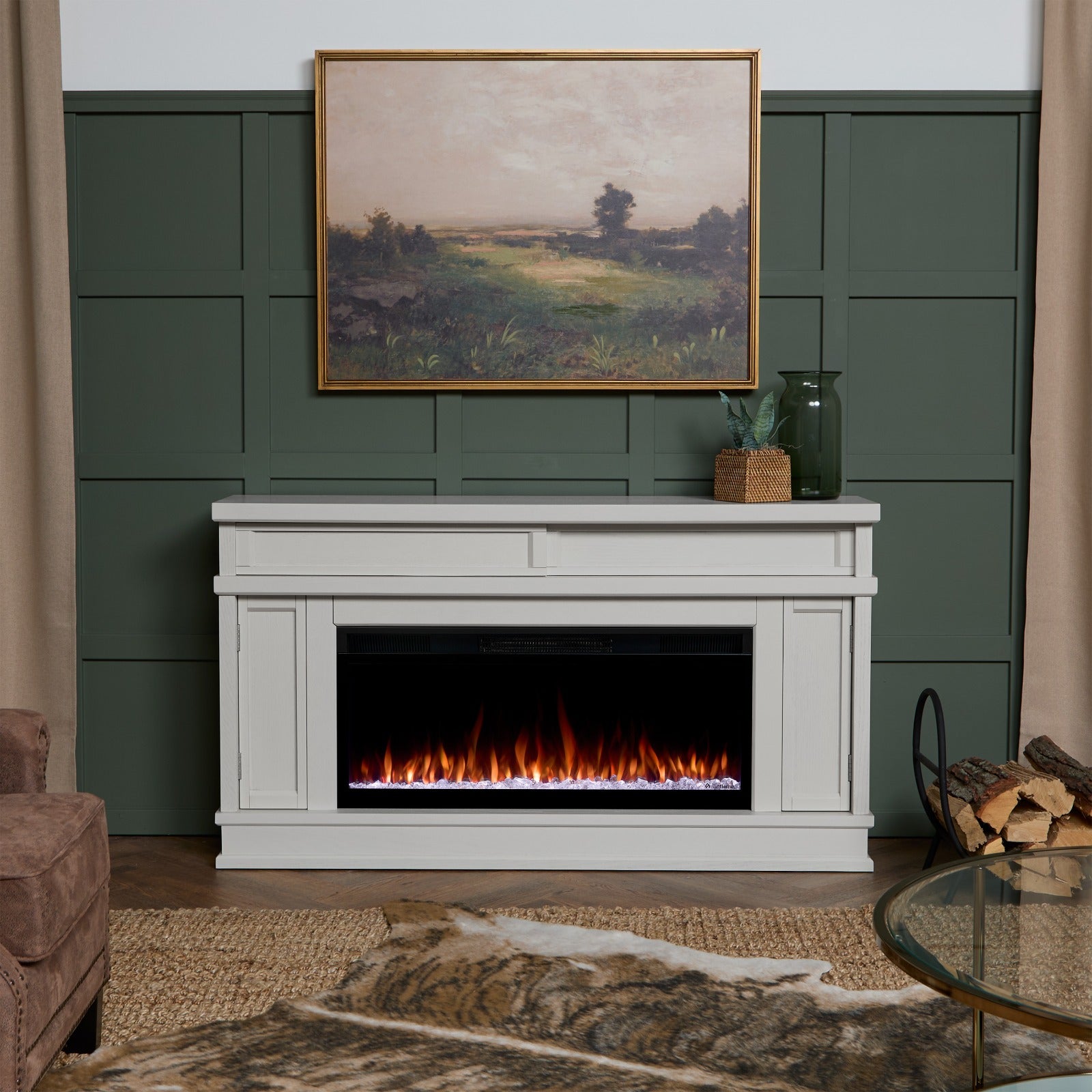 Torrey SMART Landscape Electric Fireplace TV Stand - Real Flame
