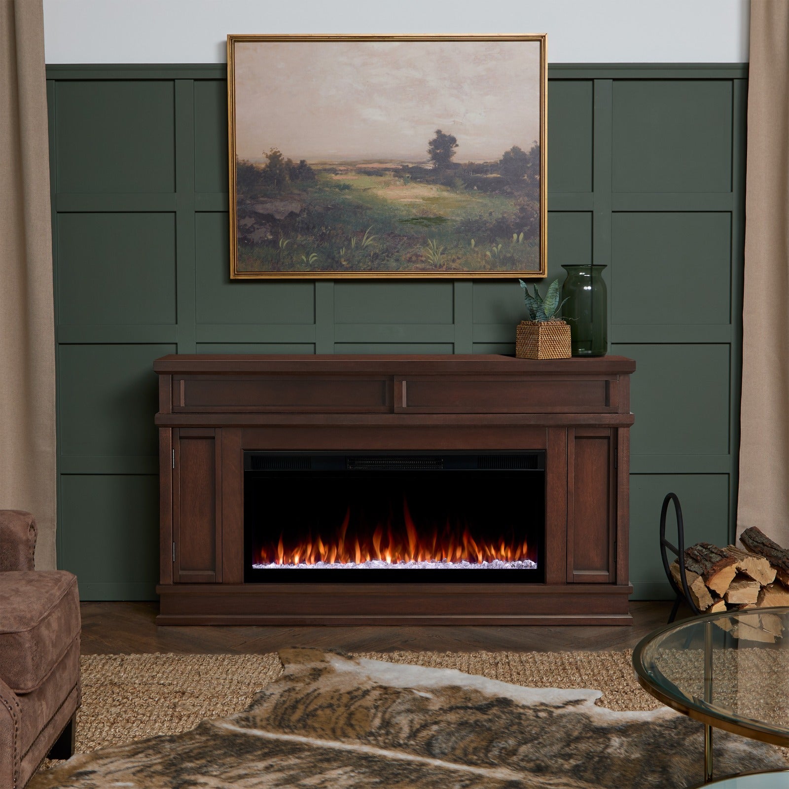 Torrey SMART Landscape Electric Fireplace TV Stand - Real Flame