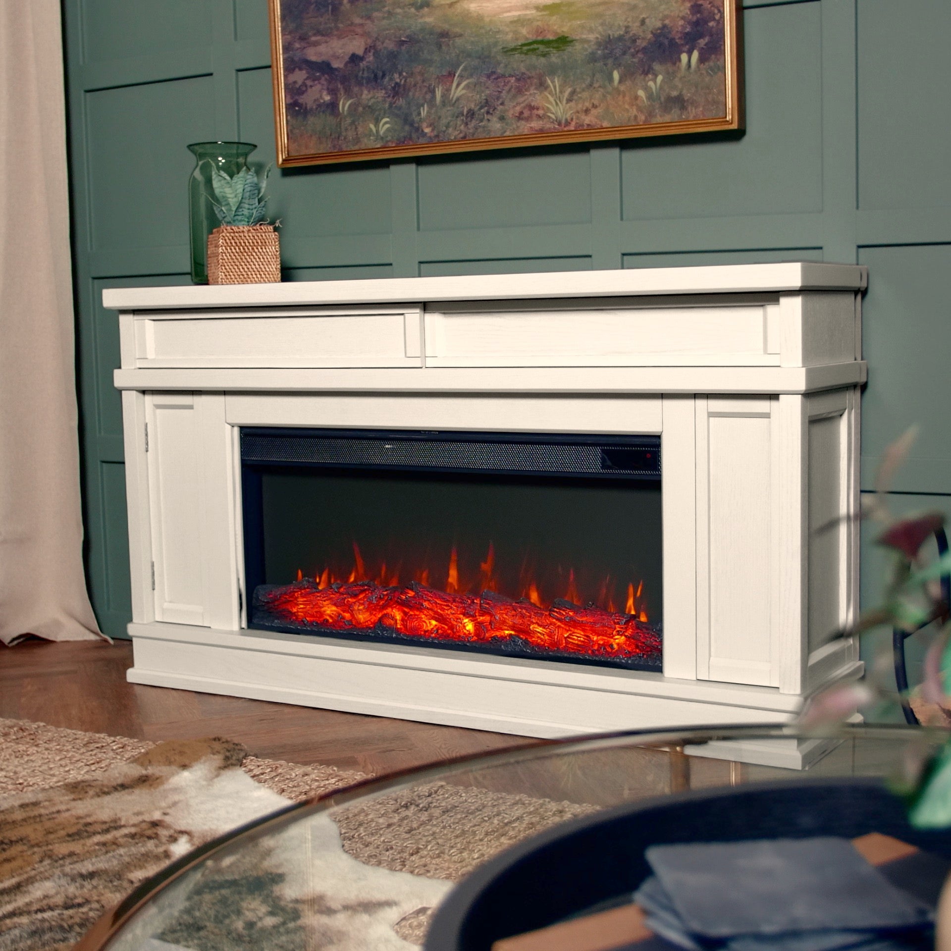 Torrey Landscape Electric Fireplace TV Stand - Real Flame