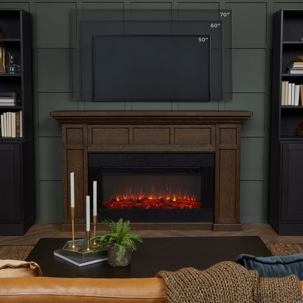 Alcott Landscape Electric Fireplace - Real Flame