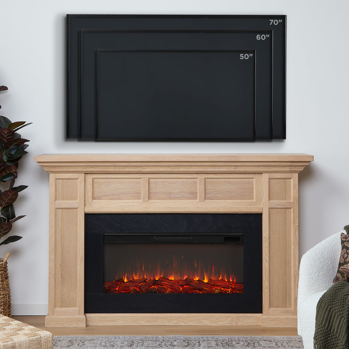 Alcott Landscape Electric Fireplace - Real Flame