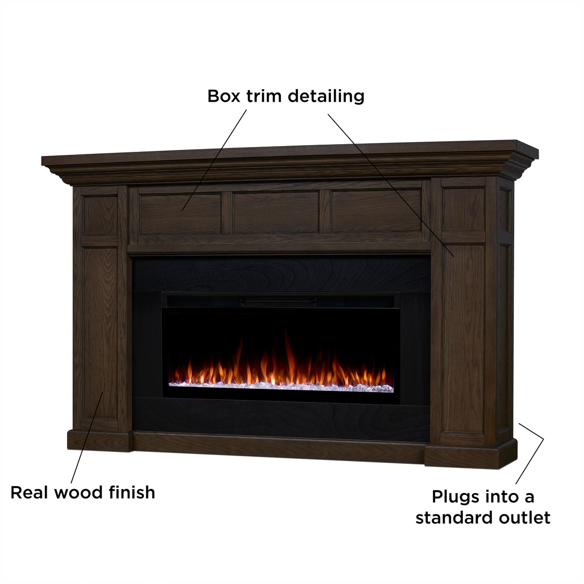 Alcott SMART Landscape Electric Fireplace - Real Flame