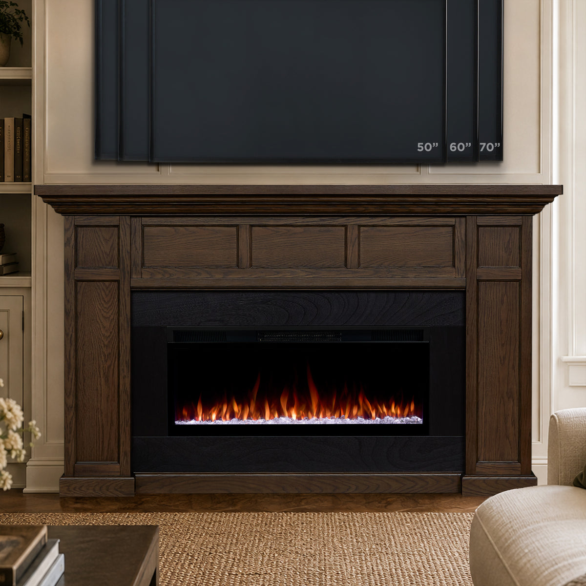 Alcott SMART Landscape Electric Fireplace - Real Flame