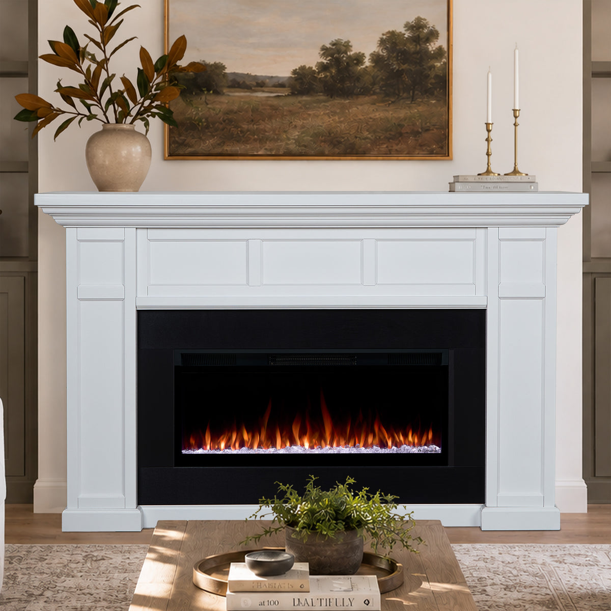 Alcott SMART Landscape Electric Fireplace - Real Flame