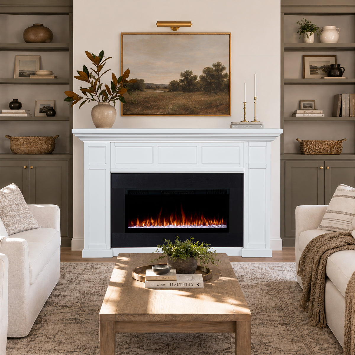 Alcott SMART Landscape Electric Fireplace - Real Flame