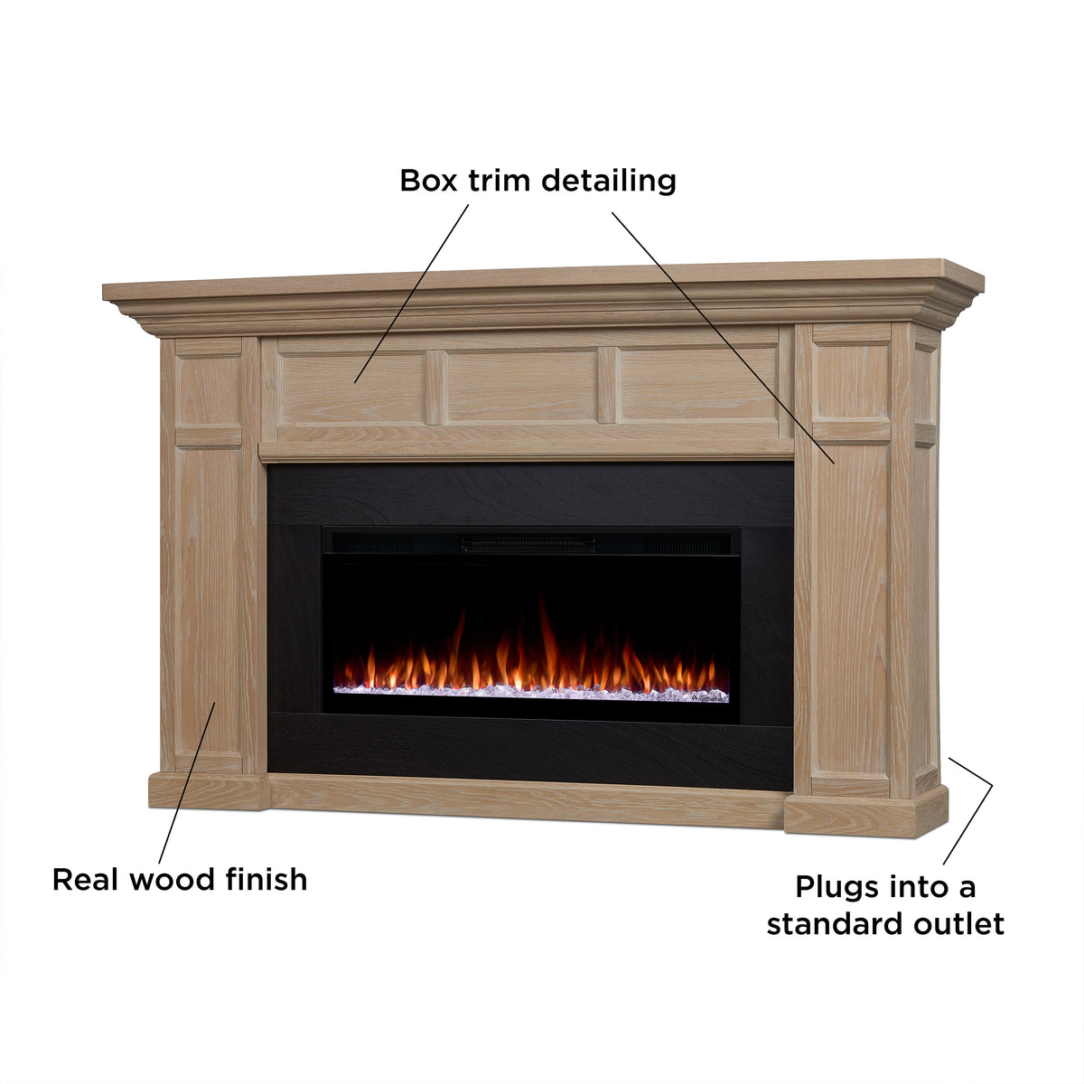 Alcott SMART Landscape Electric Fireplace - Real Flame