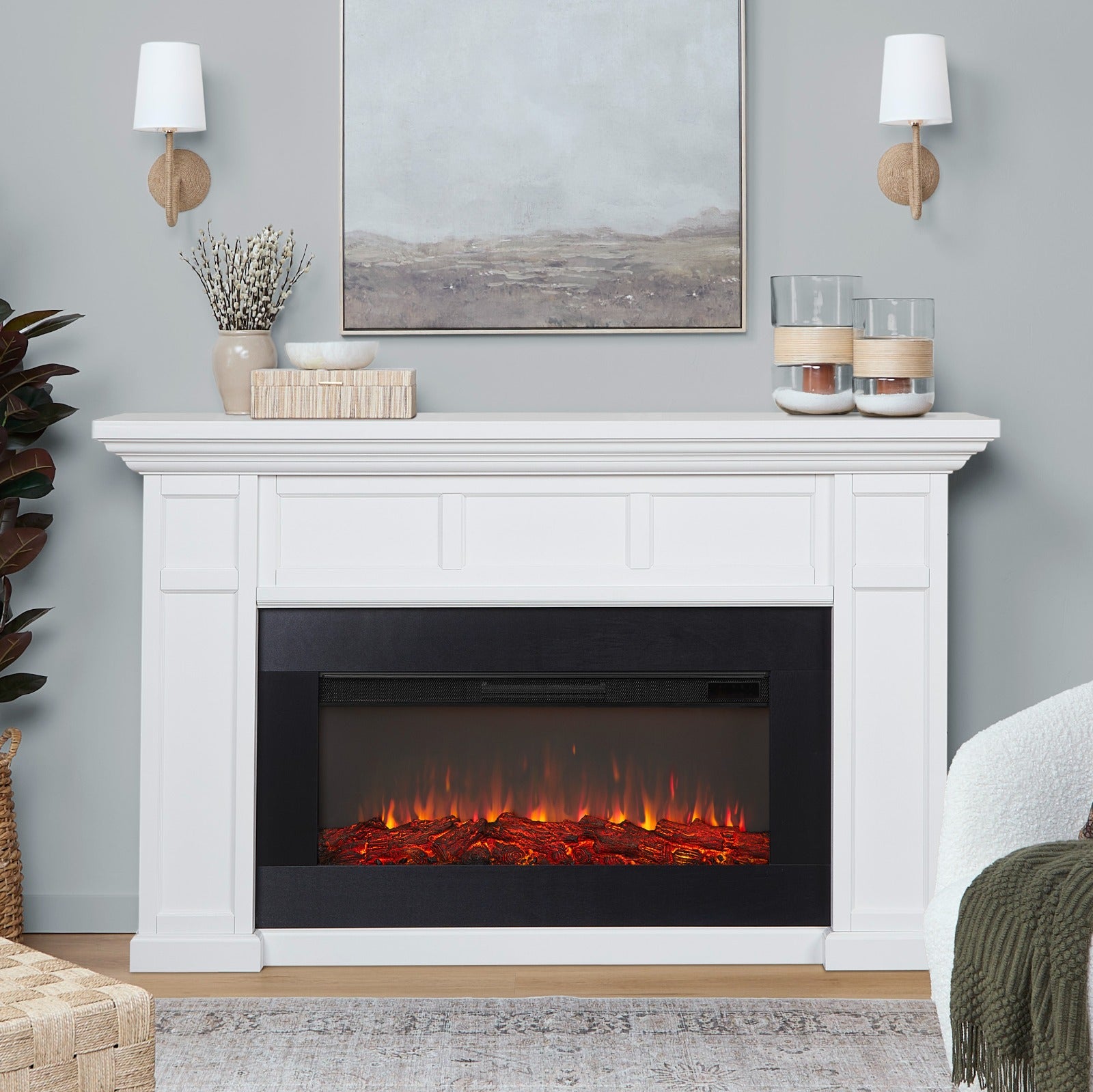 Alcott Landscape Electric Fireplace - Real Flame