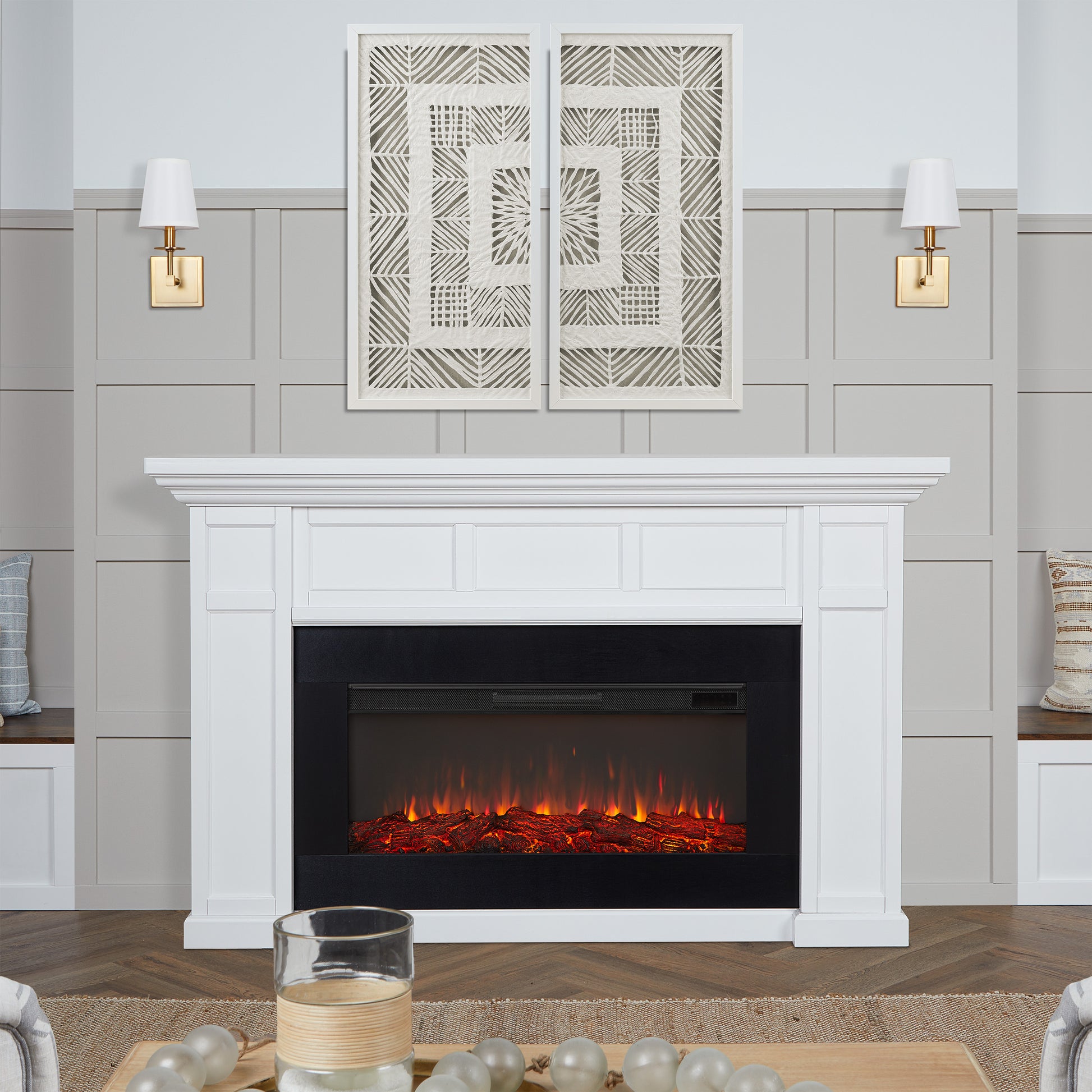 Alcott Landscape Electric Fireplace - Real Flame