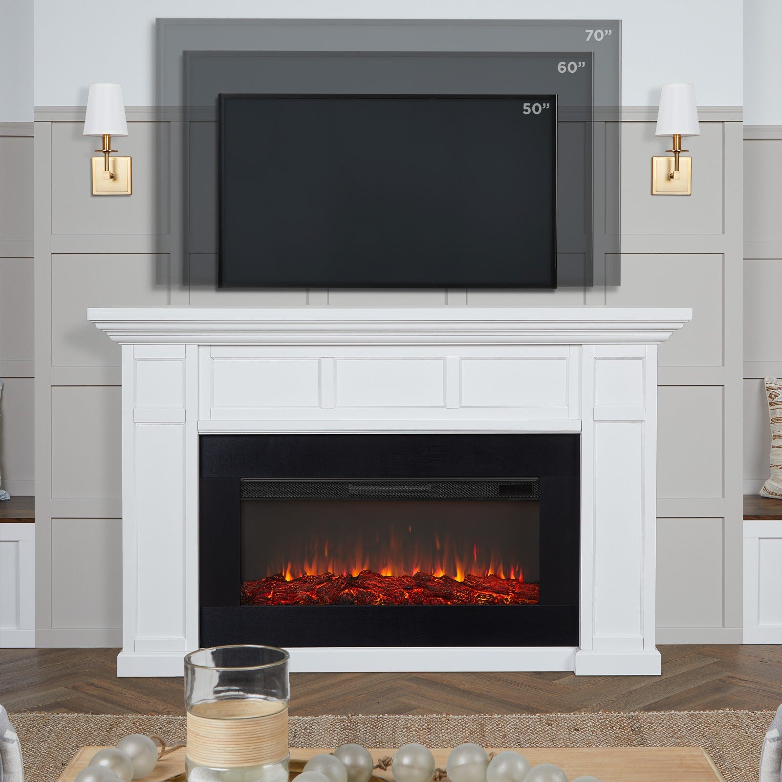 Alcott Landscape Electric Fireplace - Real Flame