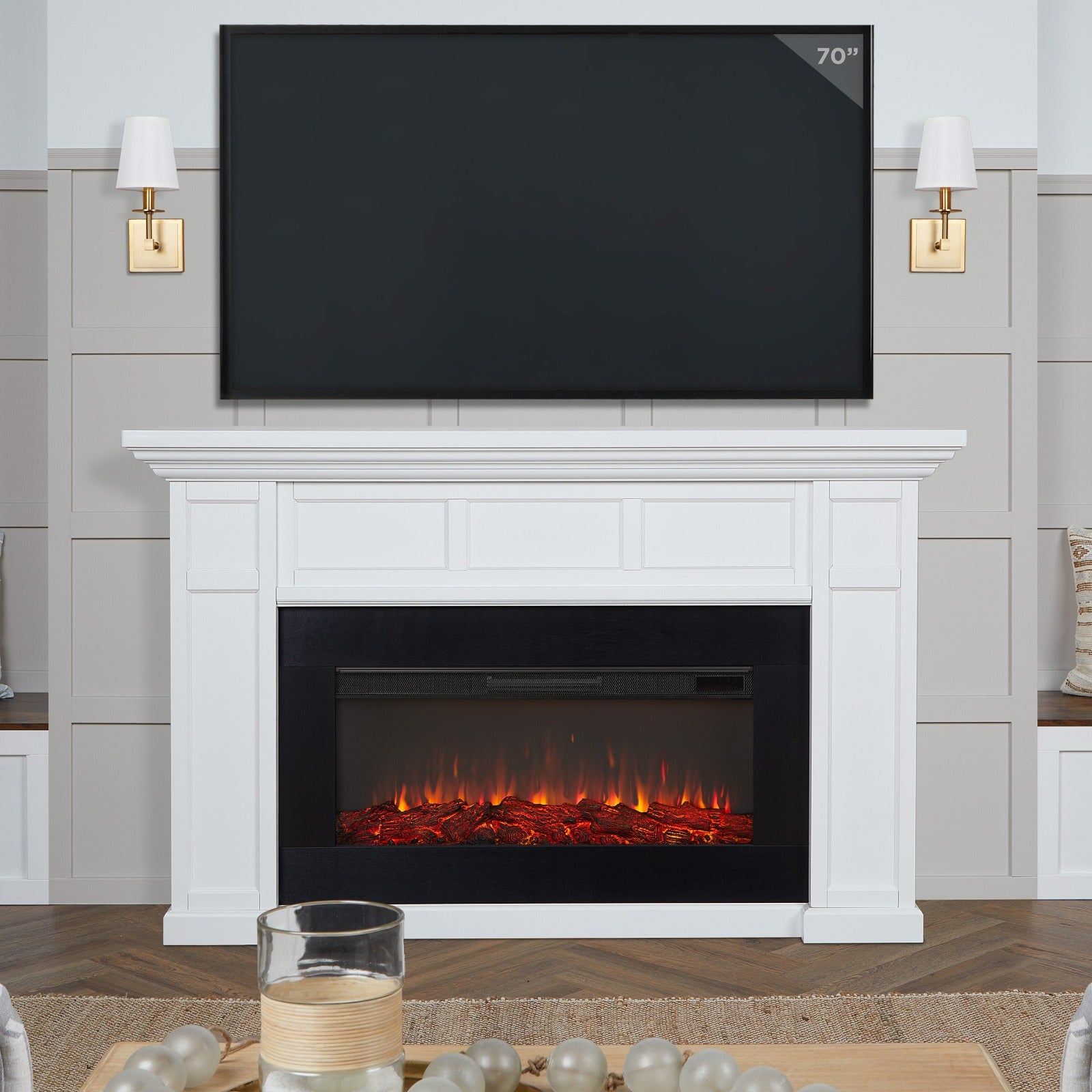 Alcott Landscape Electric Fireplace - Real Flame