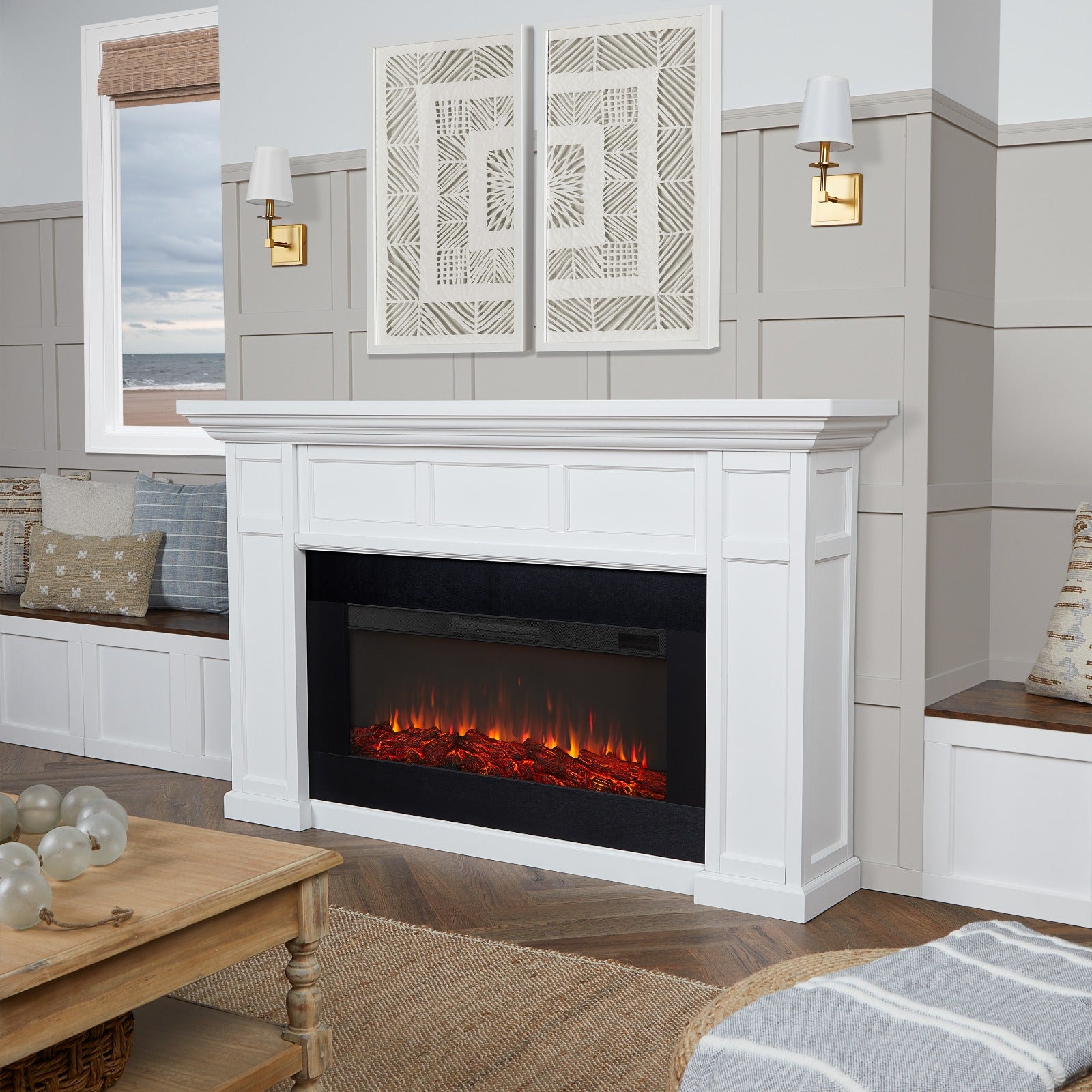 Alcott Landscape Electric Fireplace - Real Flame