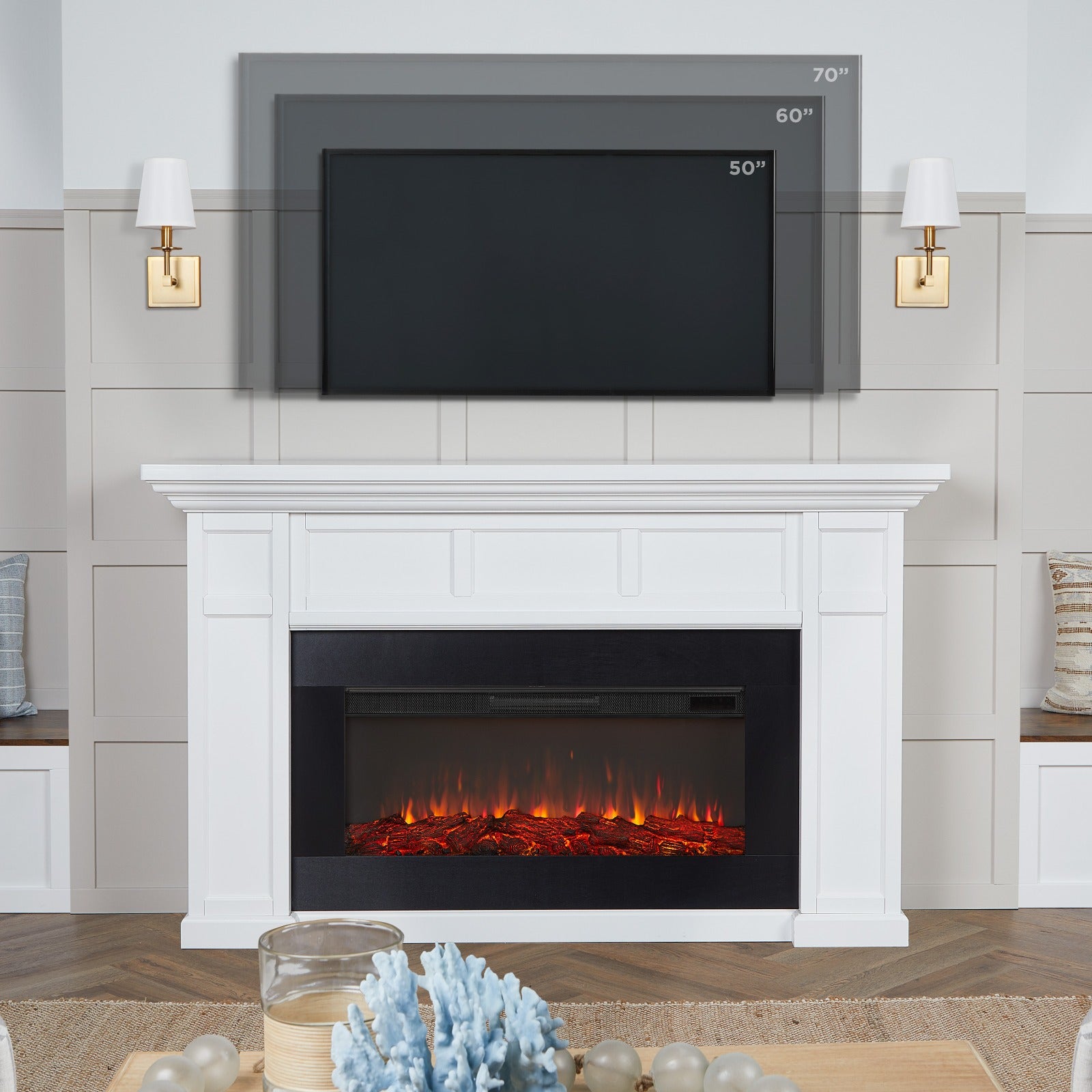 Alcott Landscape Electric Fireplace - Real Flame