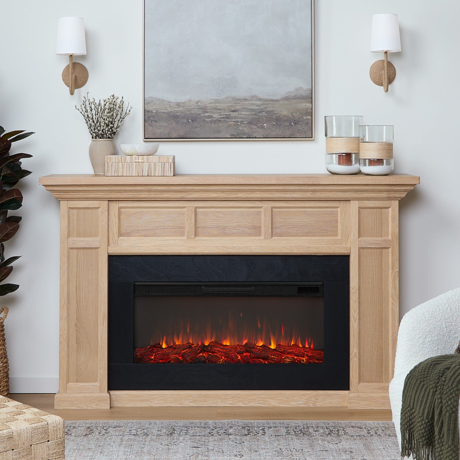 Alcott Landscape Electric Fireplace - Real Flame
