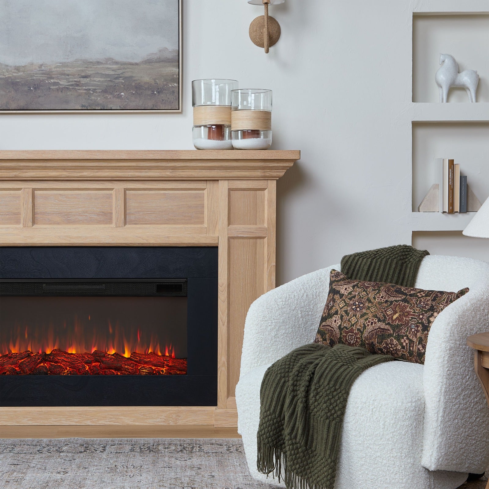 Alcott Landscape Electric Fireplace - Real Flame