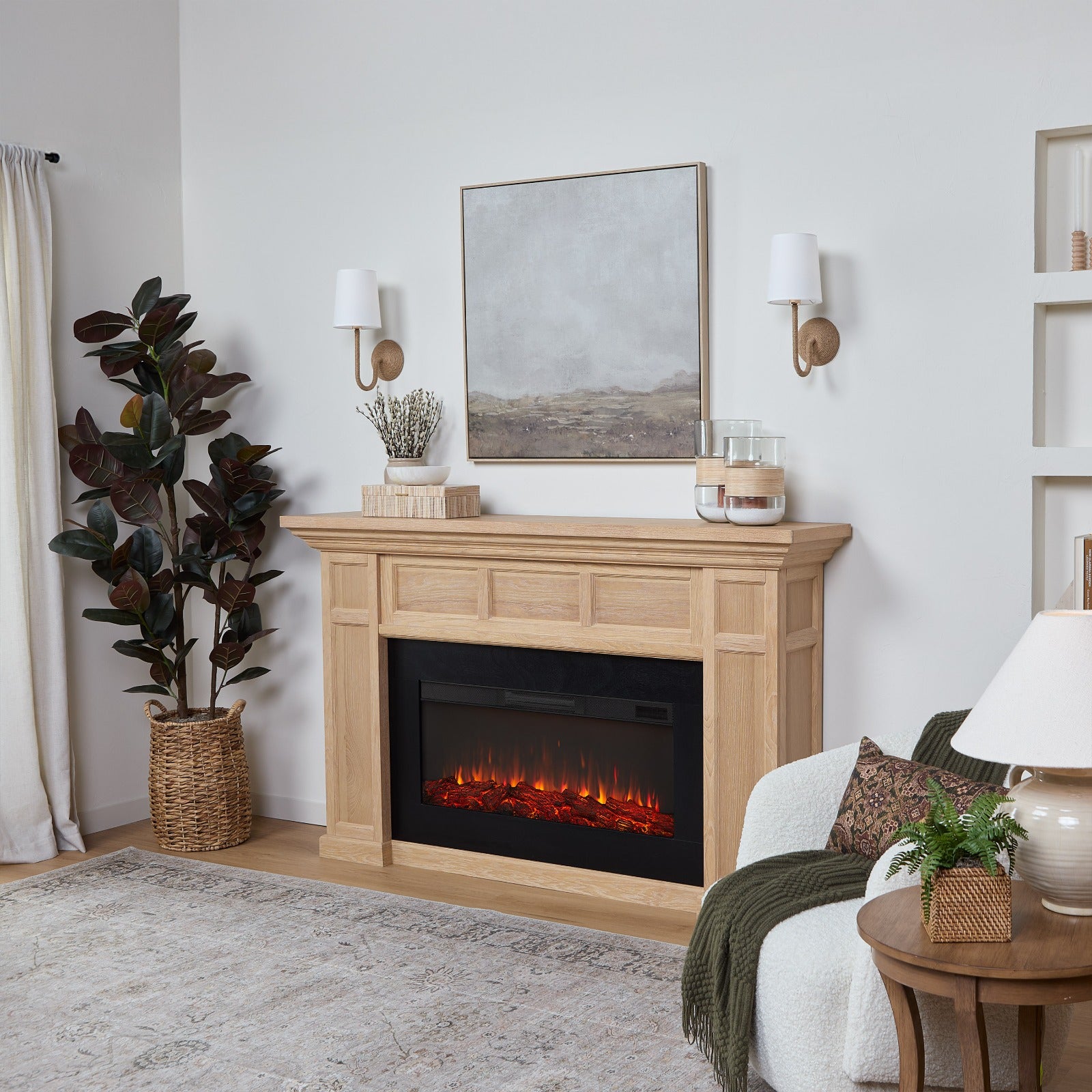 Alcott Landscape Electric Fireplace - Real Flame