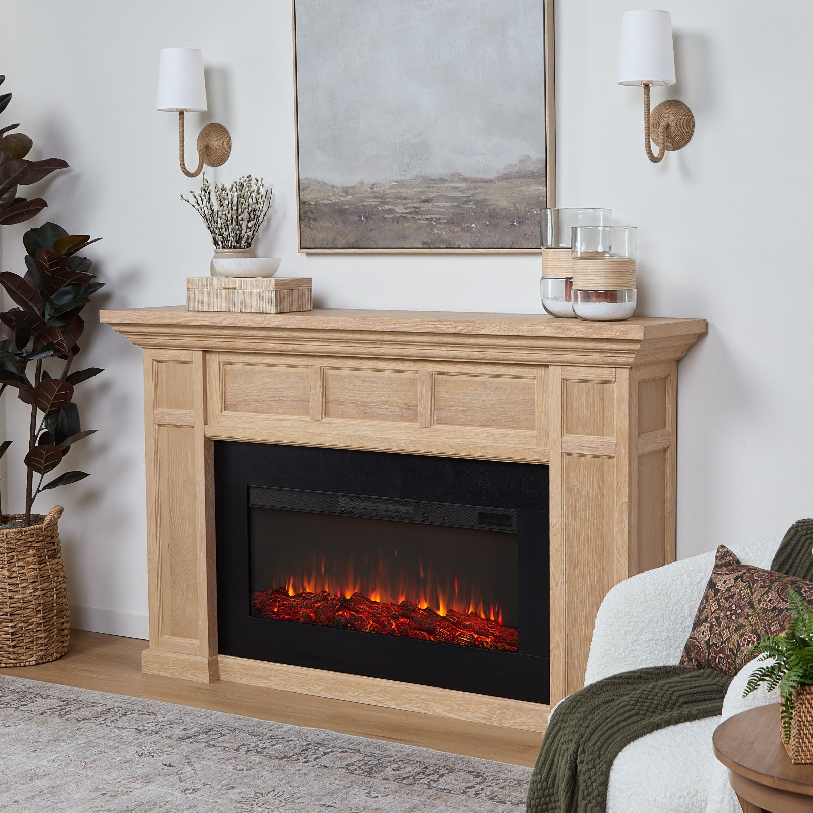 Alcott Landscape Electric Fireplace - Real Flame