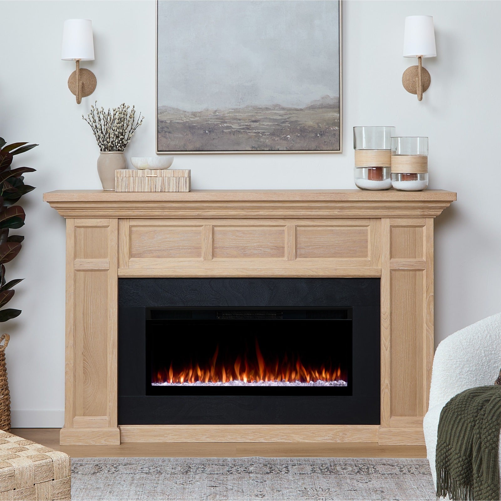 Alcott SMART Landscape Electric Fireplace - Real Flame