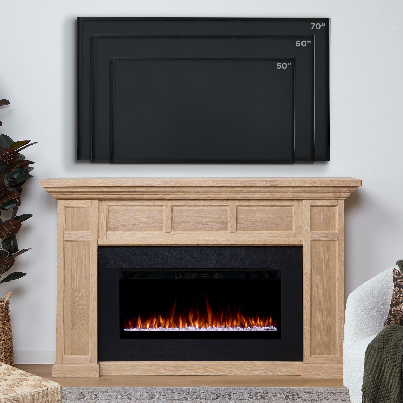 Alcott SMART Landscape Electric Fireplace - Real Flame