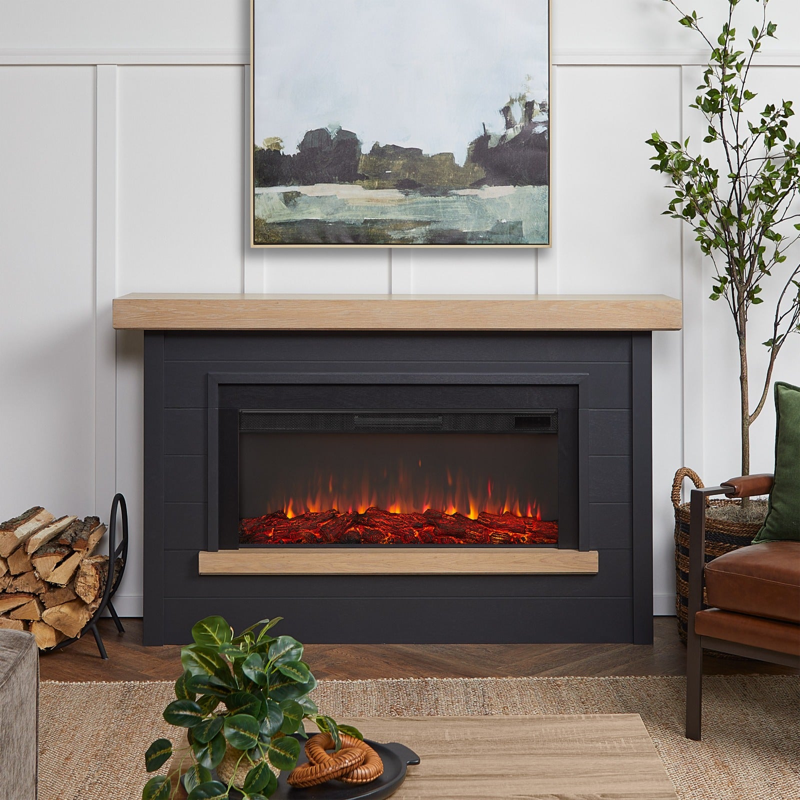 Bernice Landscape Electric Fireplace - Real Flame