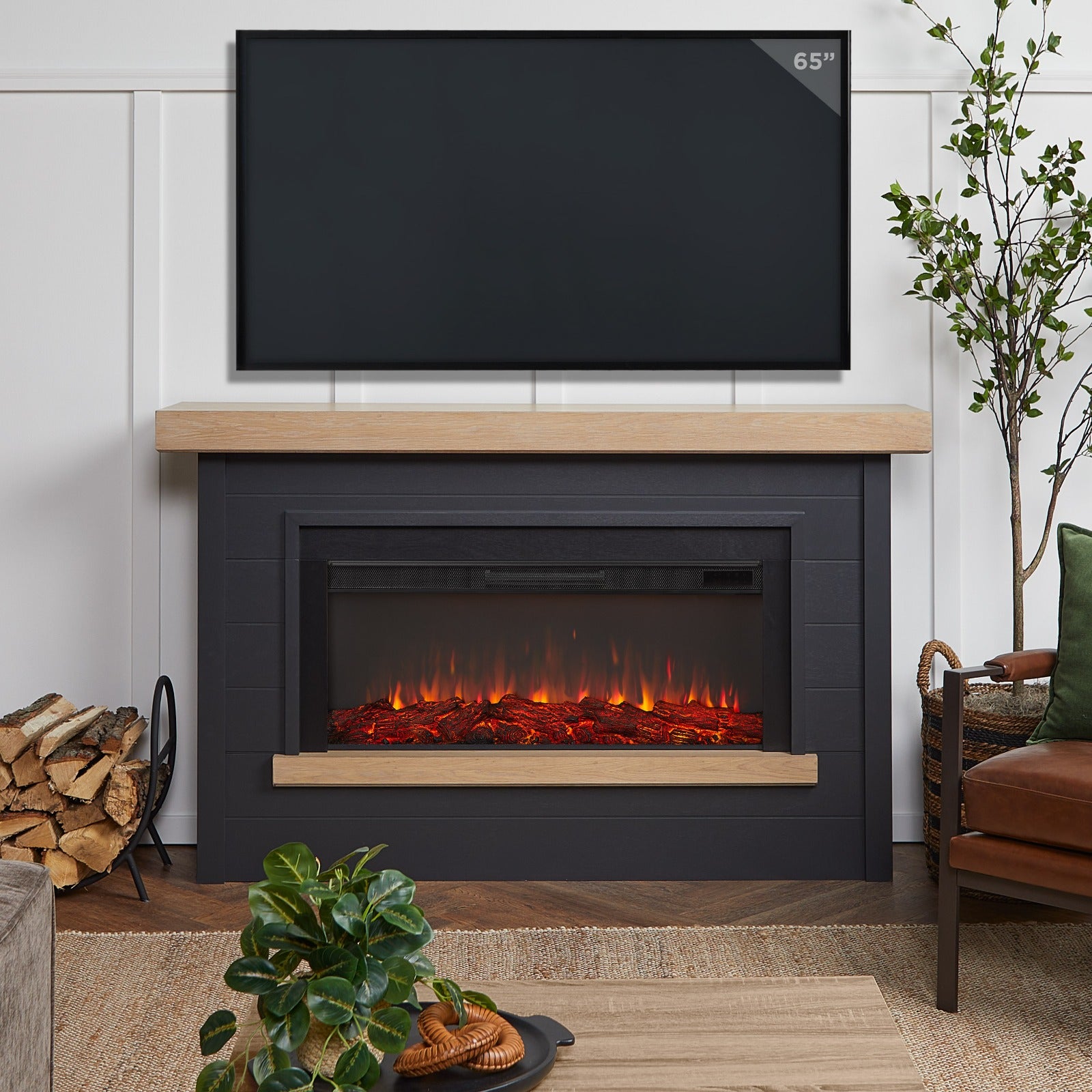 Bernice Landscape Electric Fireplace - Real Flame