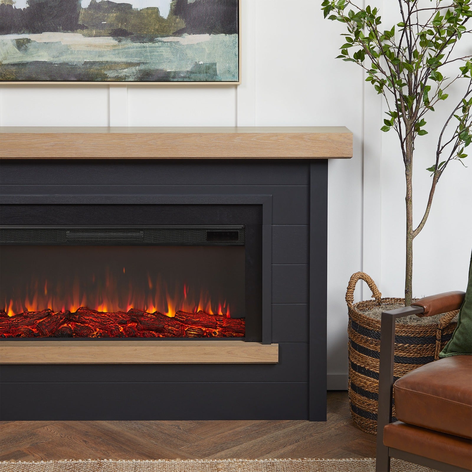 Bernice Landscape Electric Fireplace - Real Flame