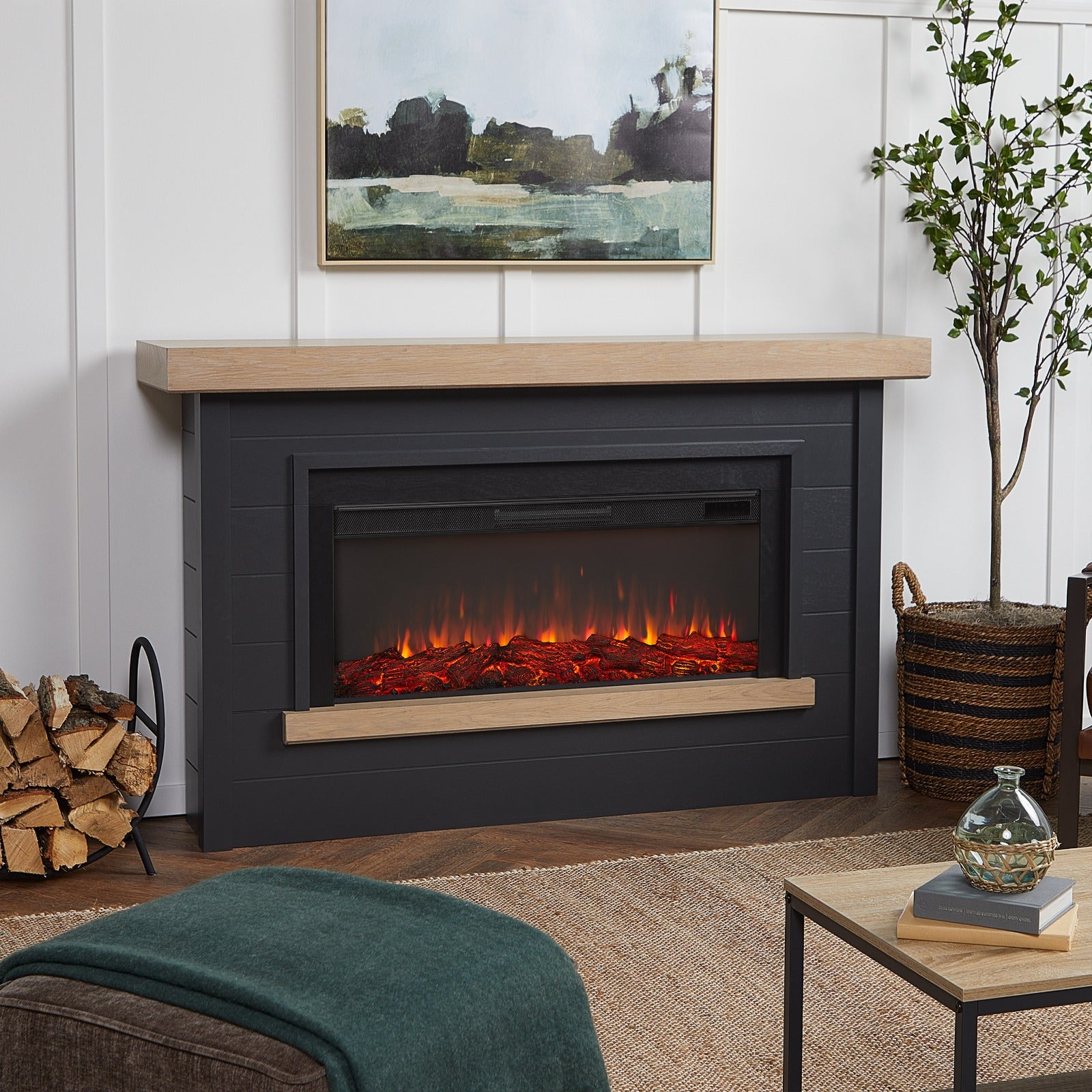 Bernice Landscape Electric Fireplace - Real Flame