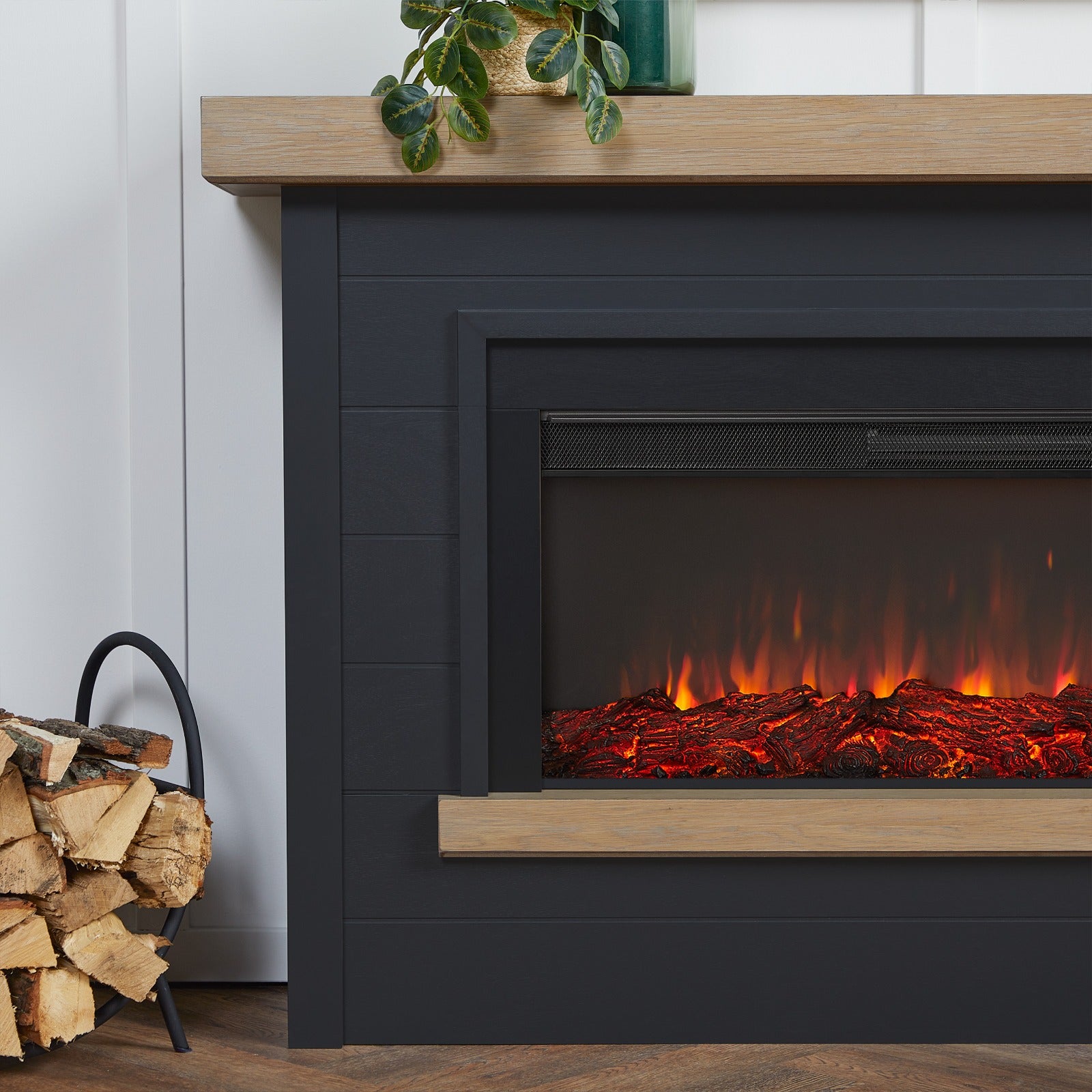 Bernice Landscape Electric Fireplace - Real Flame